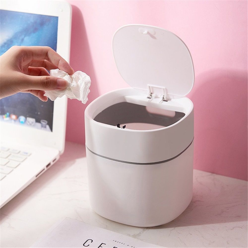 Mini Desk Trash Can with Lid view 3