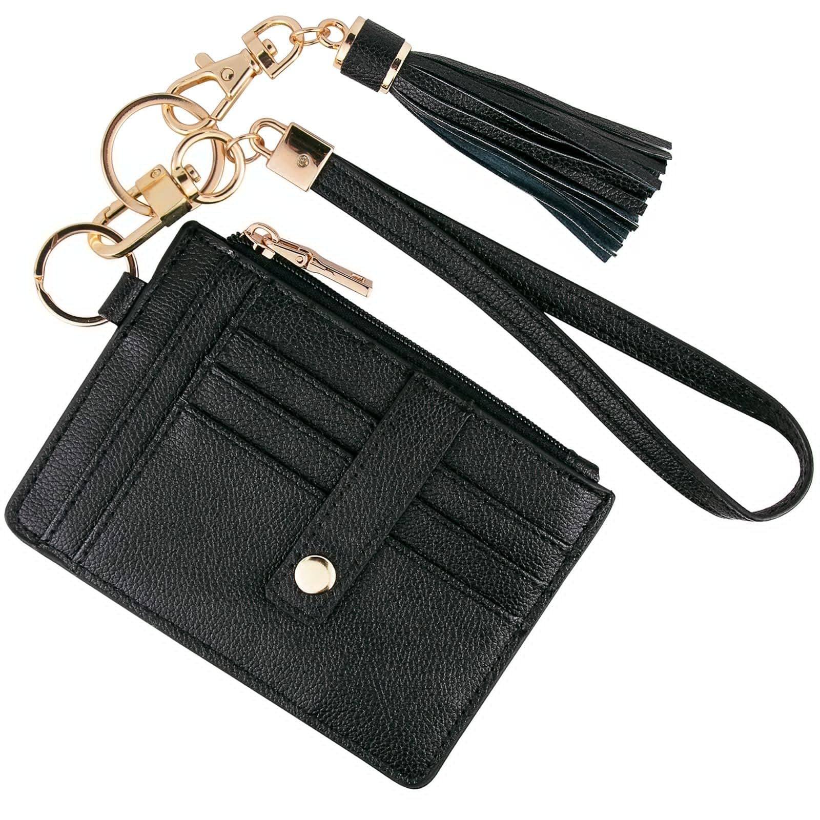 2 pack Small Wristlet Wallets for Women Credit Card Holder Wallet Keychain