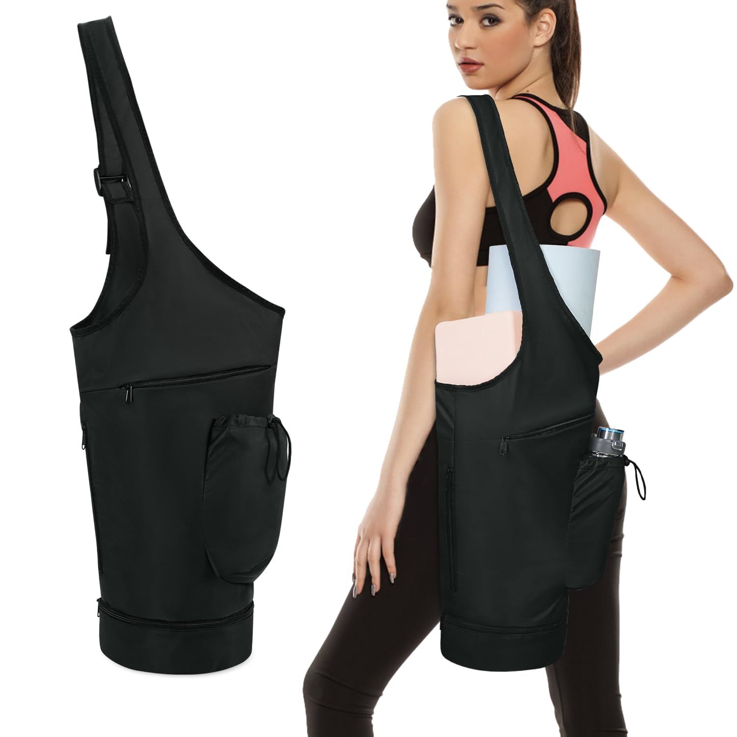 Yoga Mat Bag, Large Opening Long Tote Yoga Mat Carrier Holder Bag with