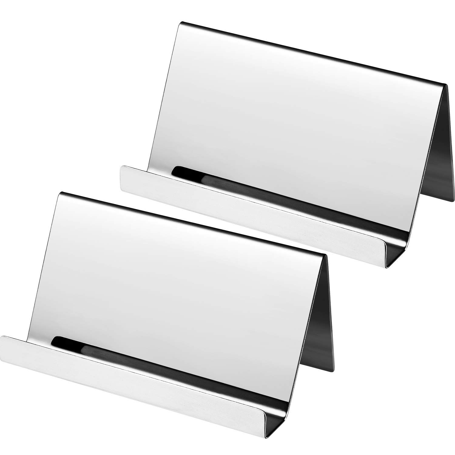 4 Pack Stainless Steel Business Cards Holders Desktop Credit Name Card Display