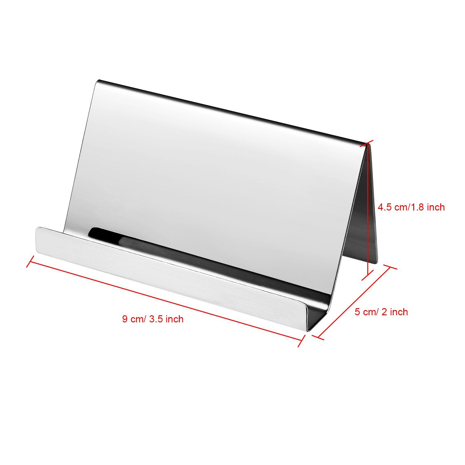 4 Pack Stainless Steel Business Cards Holders Desktop Credit Name Card Display view 4