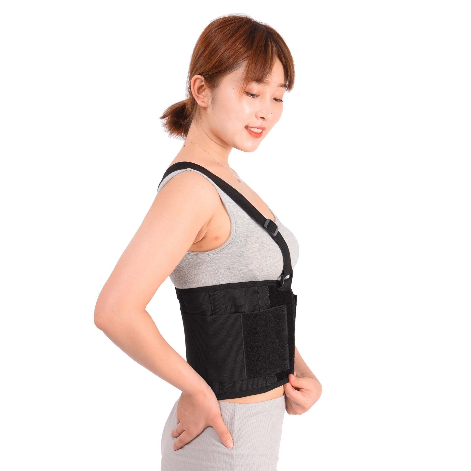 Care Back Brace for Work with Suspenders - Back Support Belt - Adjustable view 3