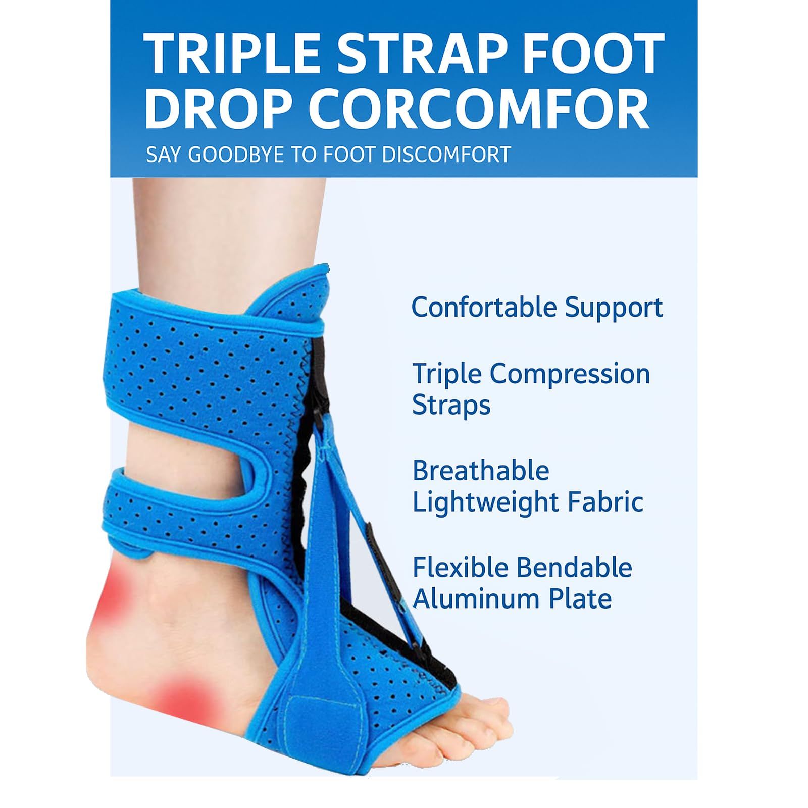 1 pcs Adjustable Night Splint for Plantar Fasciitis Relief – Foot Brace for view 2