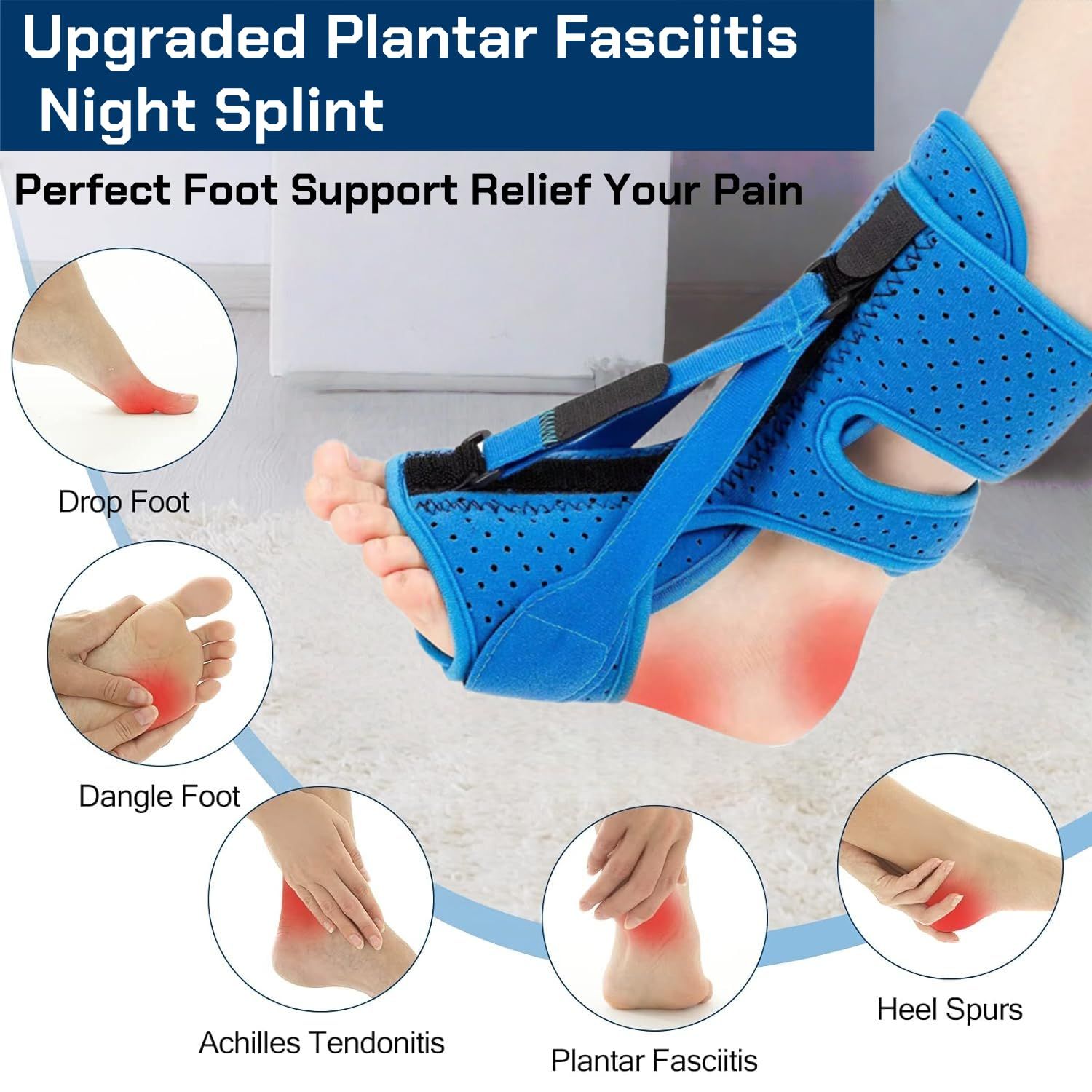 1 pcs Adjustable Night Splint for Plantar Fasciitis Relief – Foot Brace for view 3