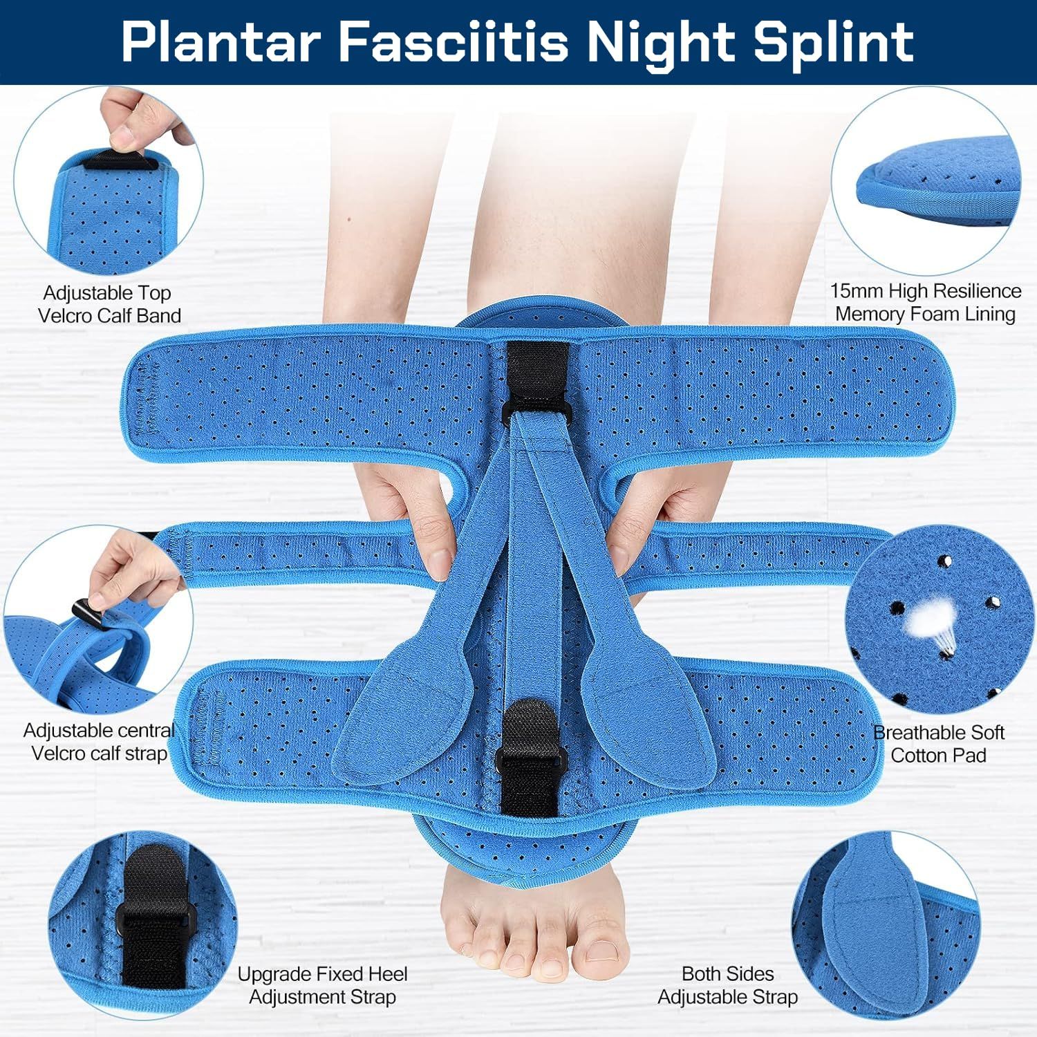 1 pcs Adjustable Night Splint for Plantar Fasciitis Relief – Foot Brace for view 5