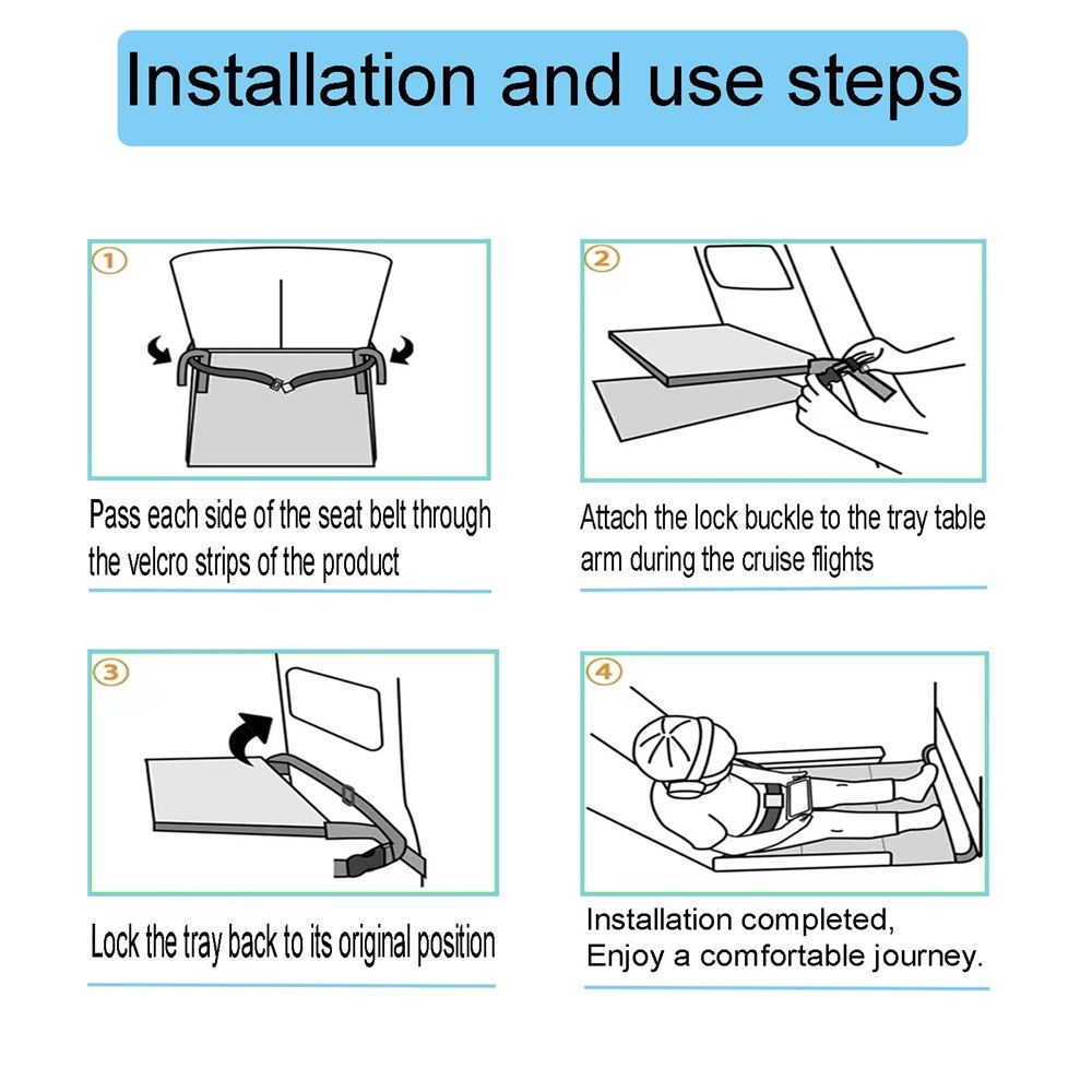 Toddler Airplane Bed & Airplane Seat Extender for Kids - Portable Foot Rest view 5