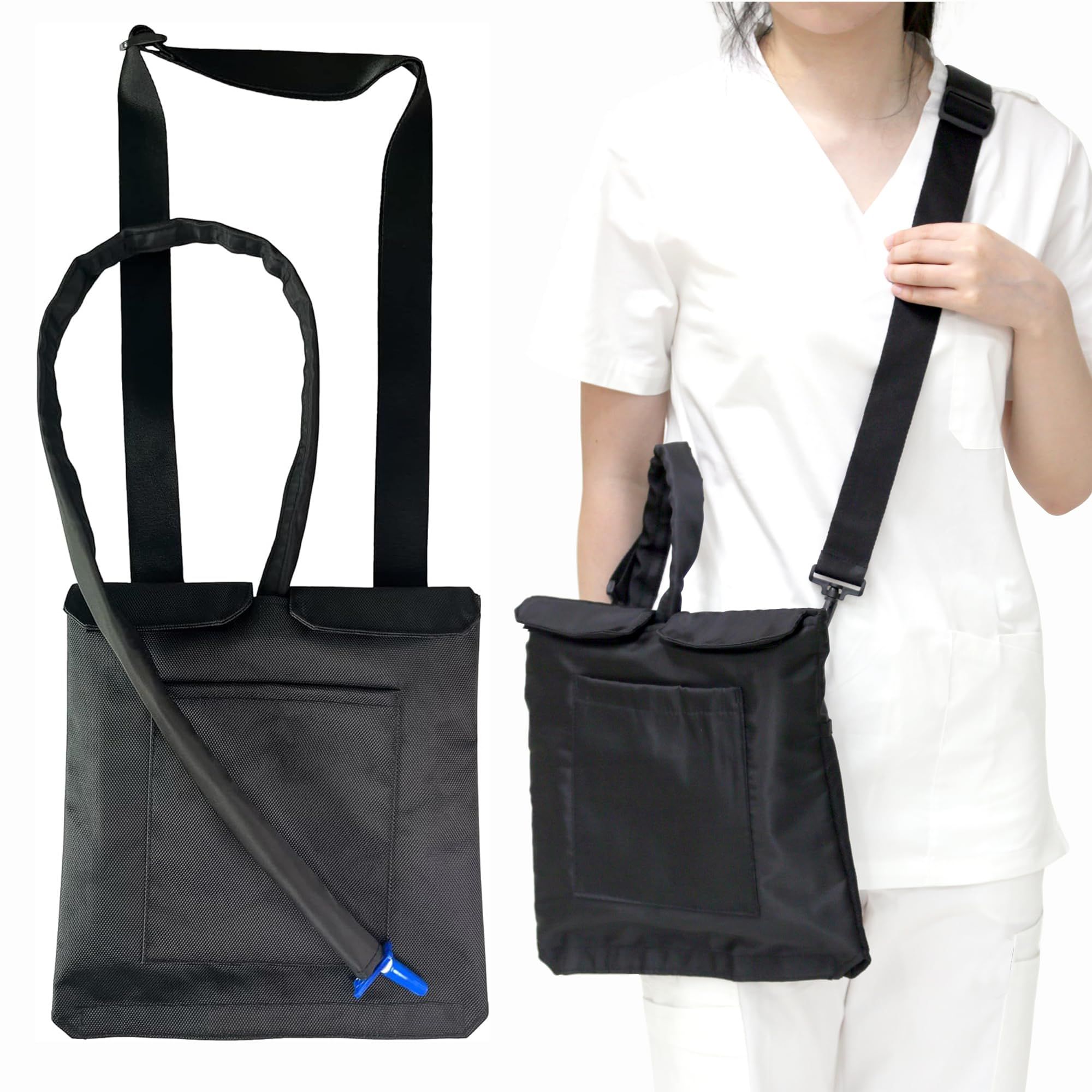 Urine Drainage Bag Holder with Update Catheter Pipe Cover and Adjustable