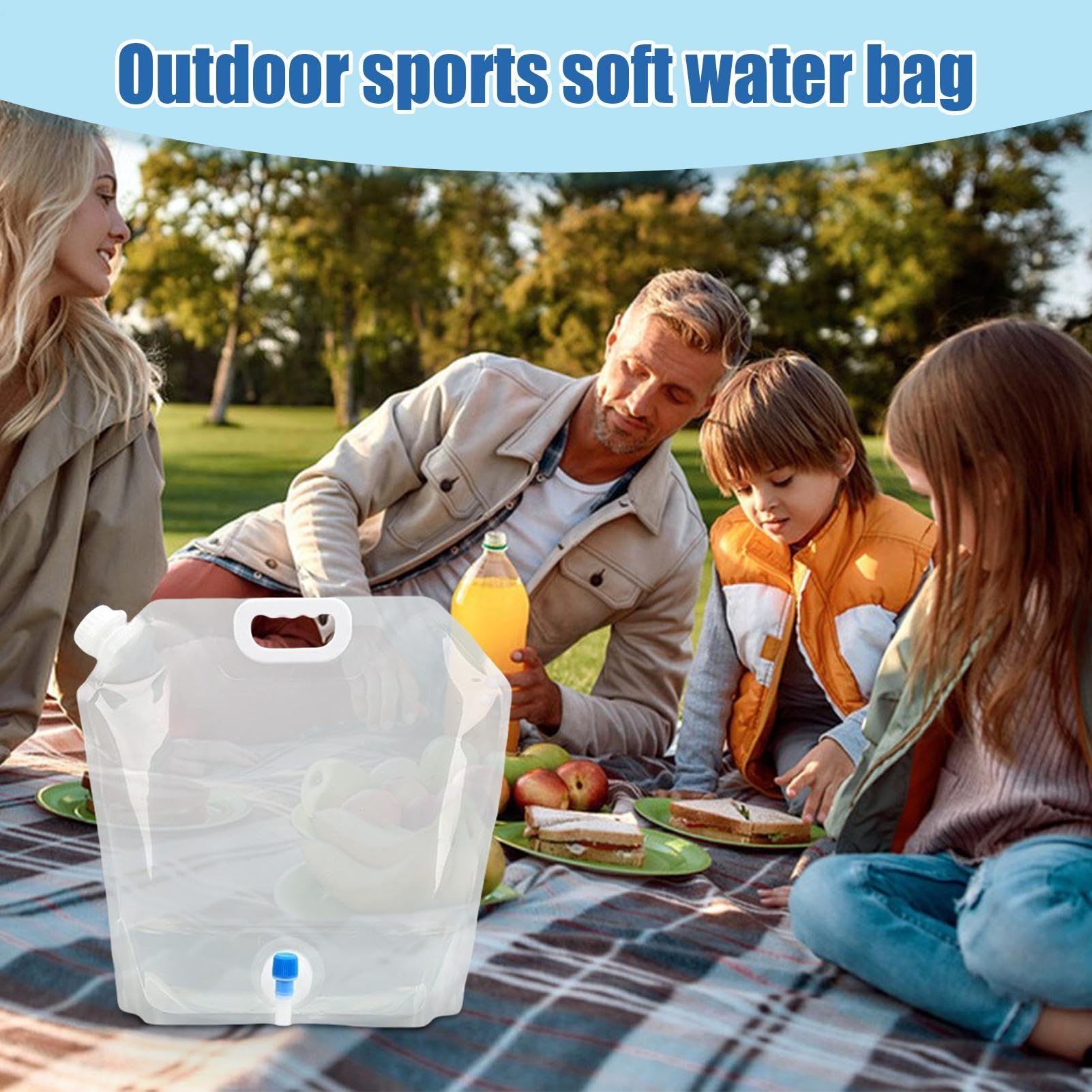 2 pack Collapsible Water Container Bag Outdoor Water Grade Water Jug Folding view 5