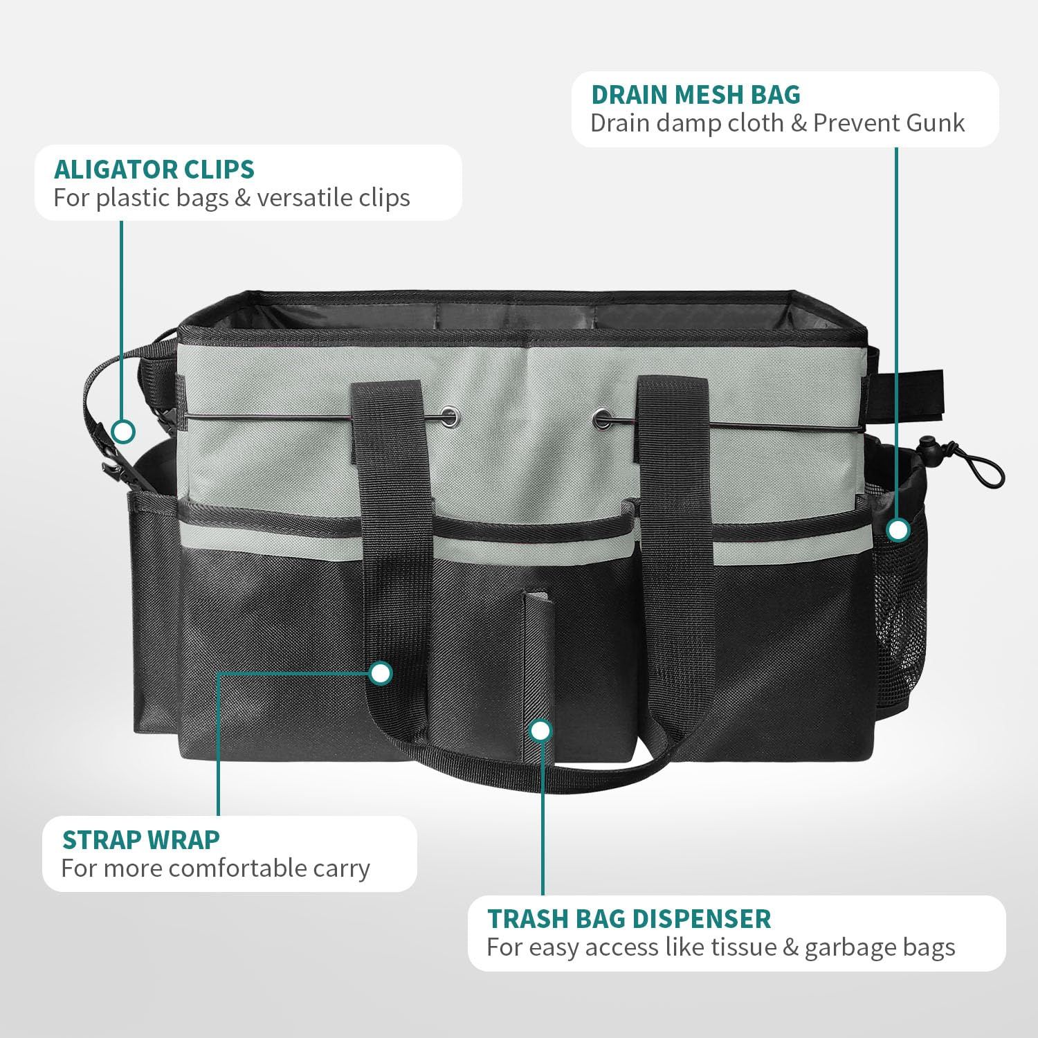 Wearable Cleaning Caddy, Cleaning Caddy Supplies Organizer with Handle & view 4