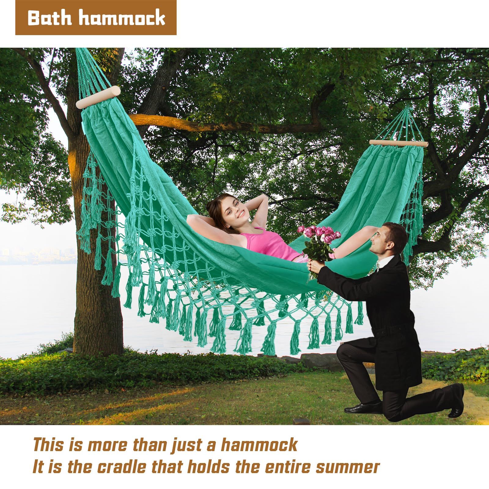 Beautiful Boho Style Hammock -Camping， Portable 2 Person Hammock view 4