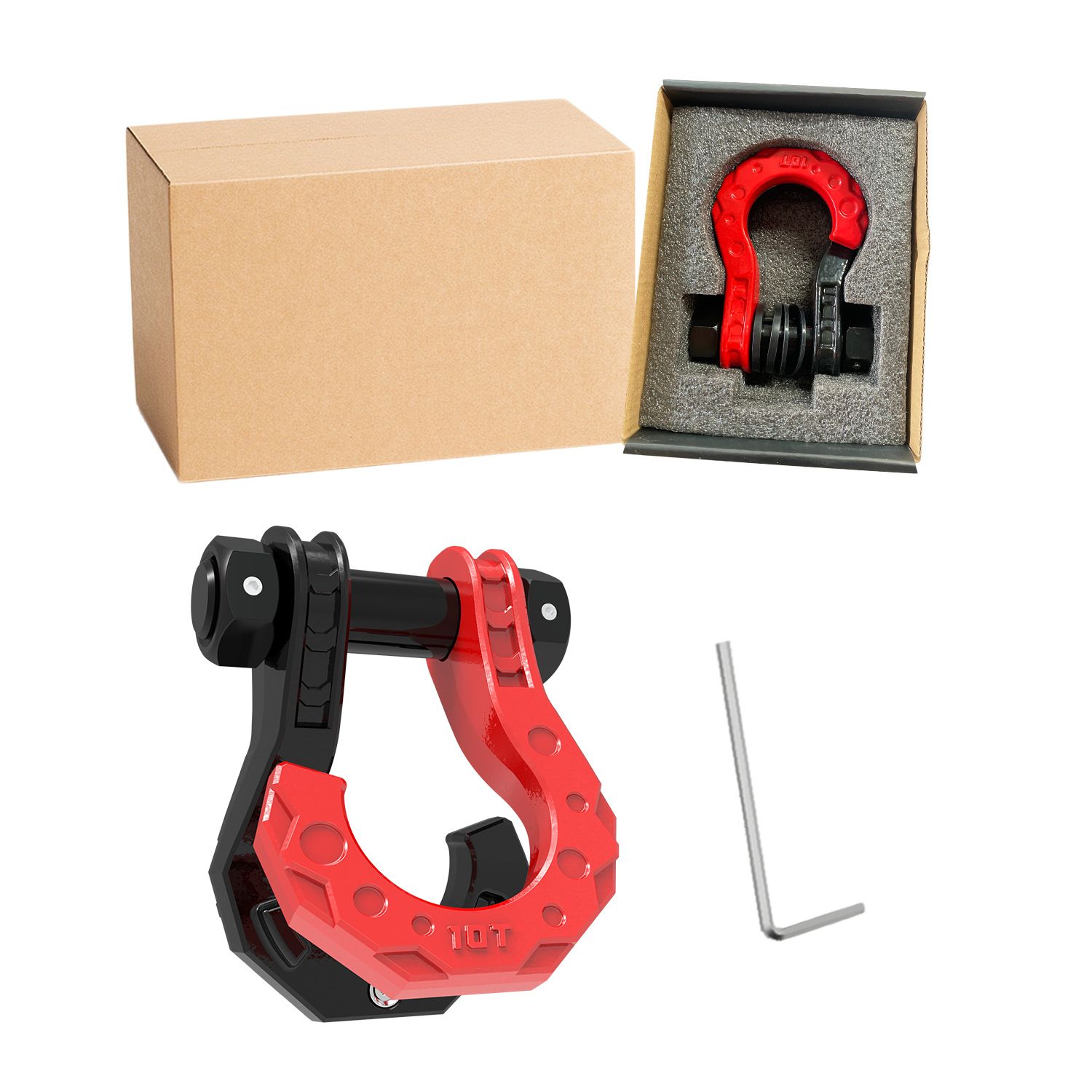 3/4" Separate Shackles, Break Strength Easy Open Towing Winch Shackles, Heavy