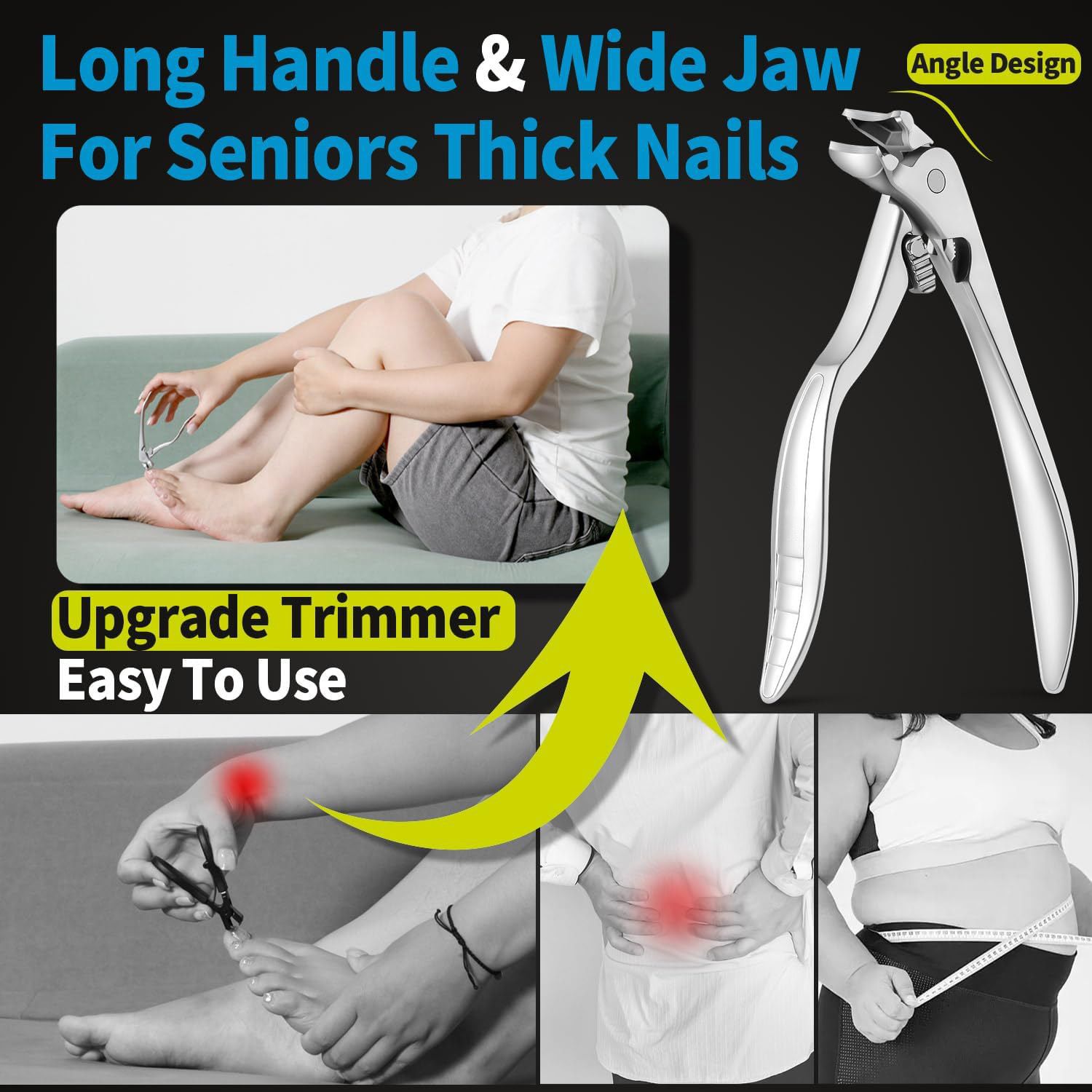 Ergonomic Nail Clipper for Seniors - Toenail Clipper for Thick Toenails and view 4