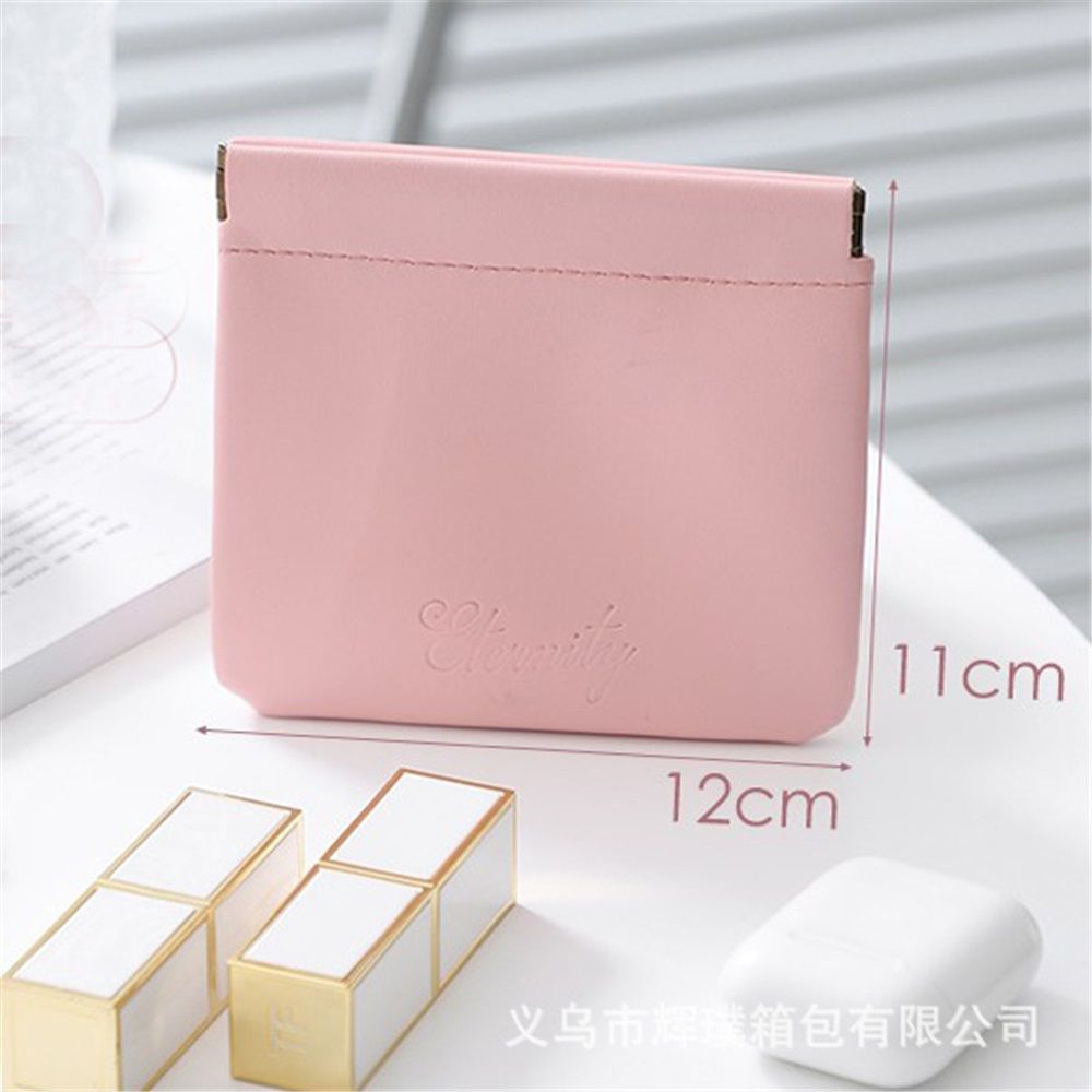 12 Pcs Pocket Cosmetic Bag Waterproof No Zipper Self Closing Makeup Bag PU view 2
