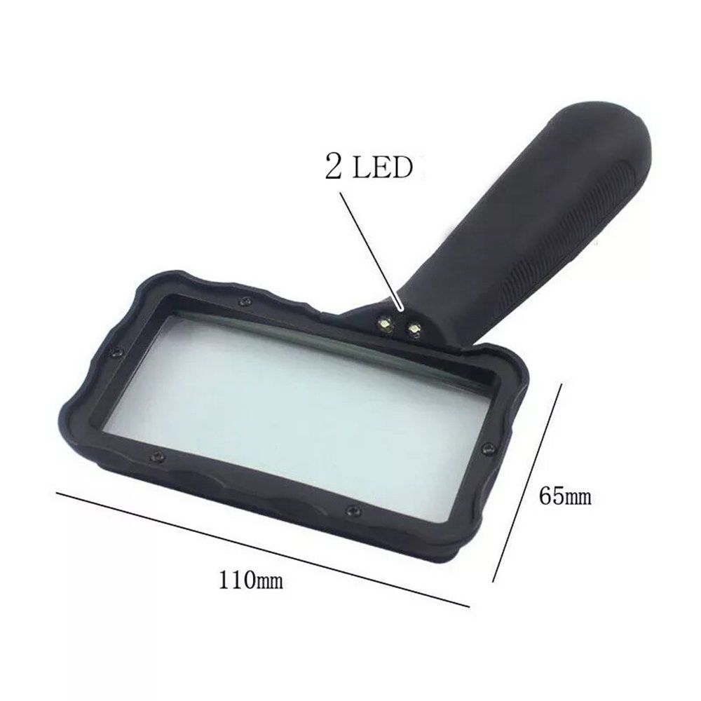 3X Hand-held Rectangular Magnifying Glass view 2