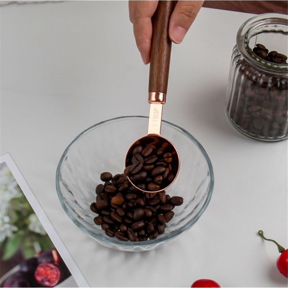 Copper Stainless Steel Measuring Cups and Spoons Set of 8 view 4