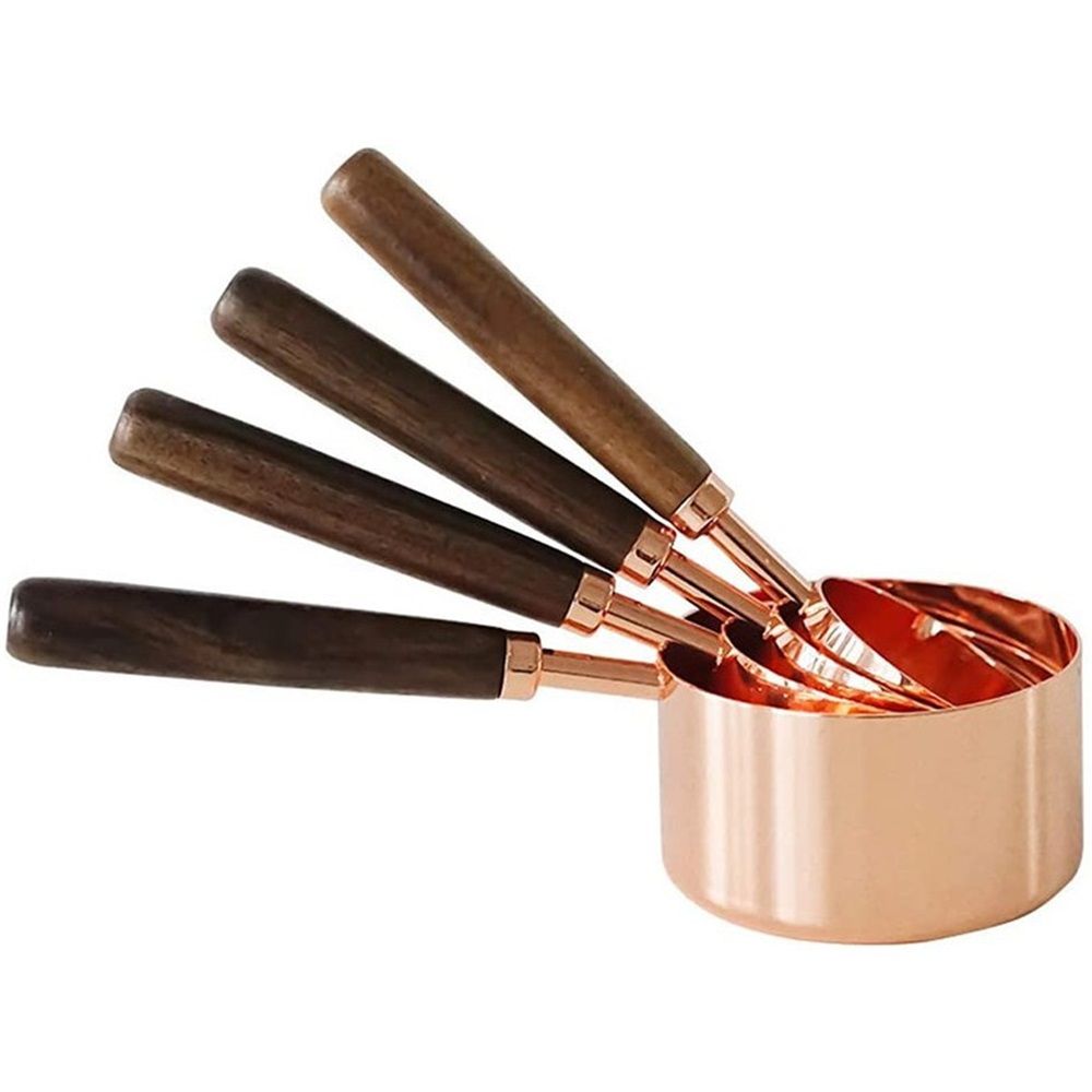 Copper Stainless Steel Measuring Cups and Spoons Set of 8 view 5