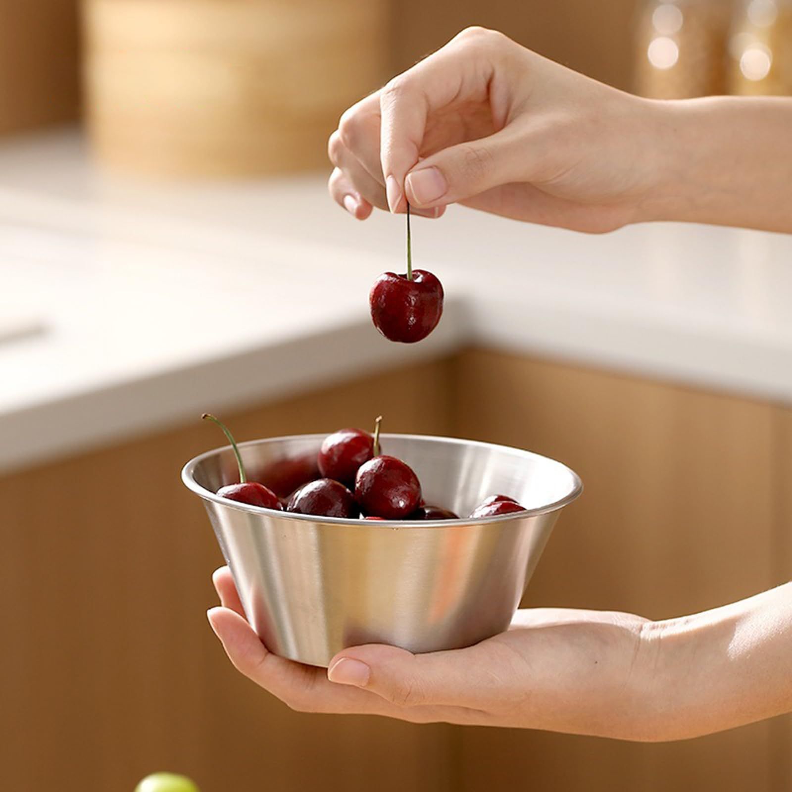 Berry Baskets, Mini Strainer with Bowl, Stainless Steel Can Colander Small view 2