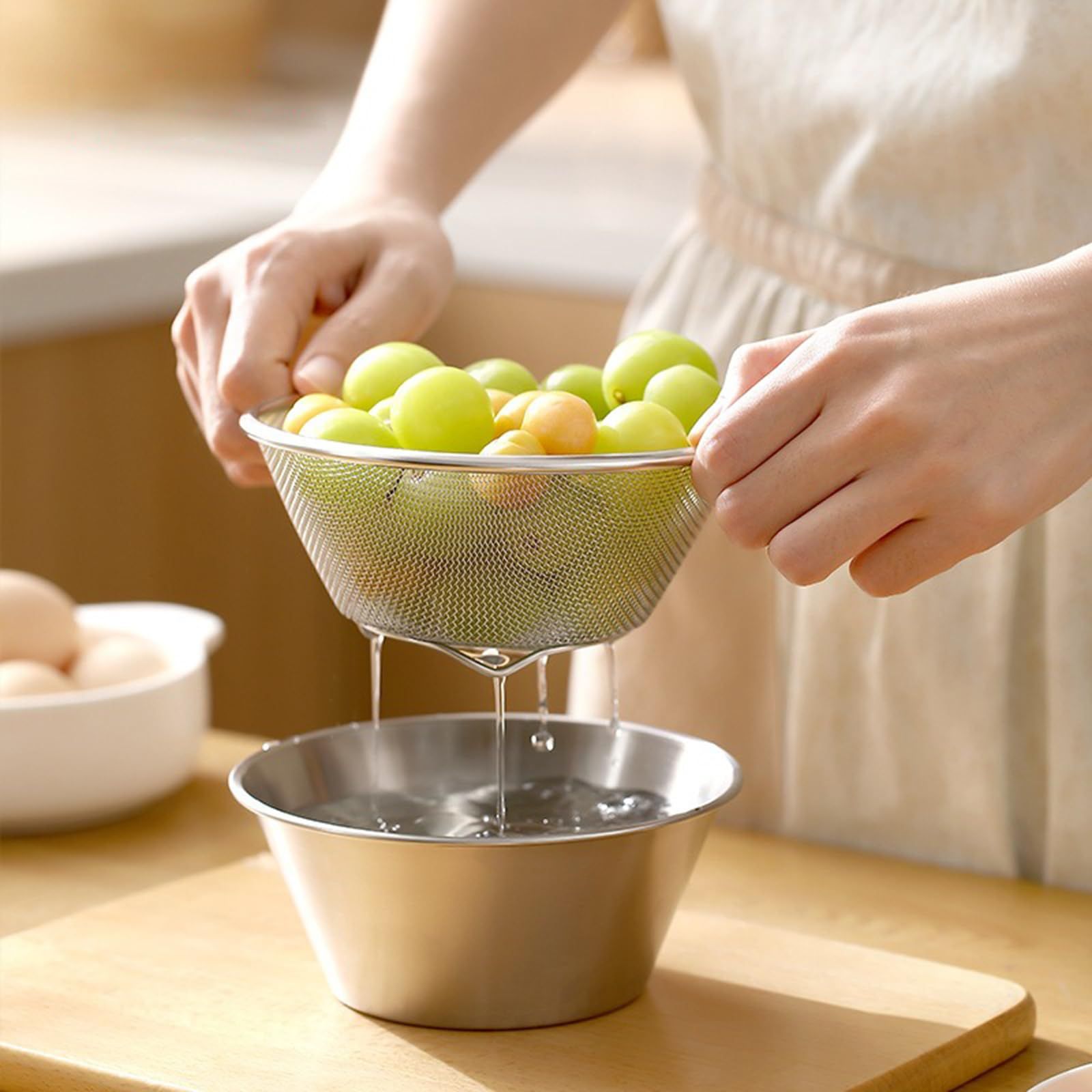 Berry Baskets, Mini Strainer with Bowl, Stainless Steel Can Colander Small view 4