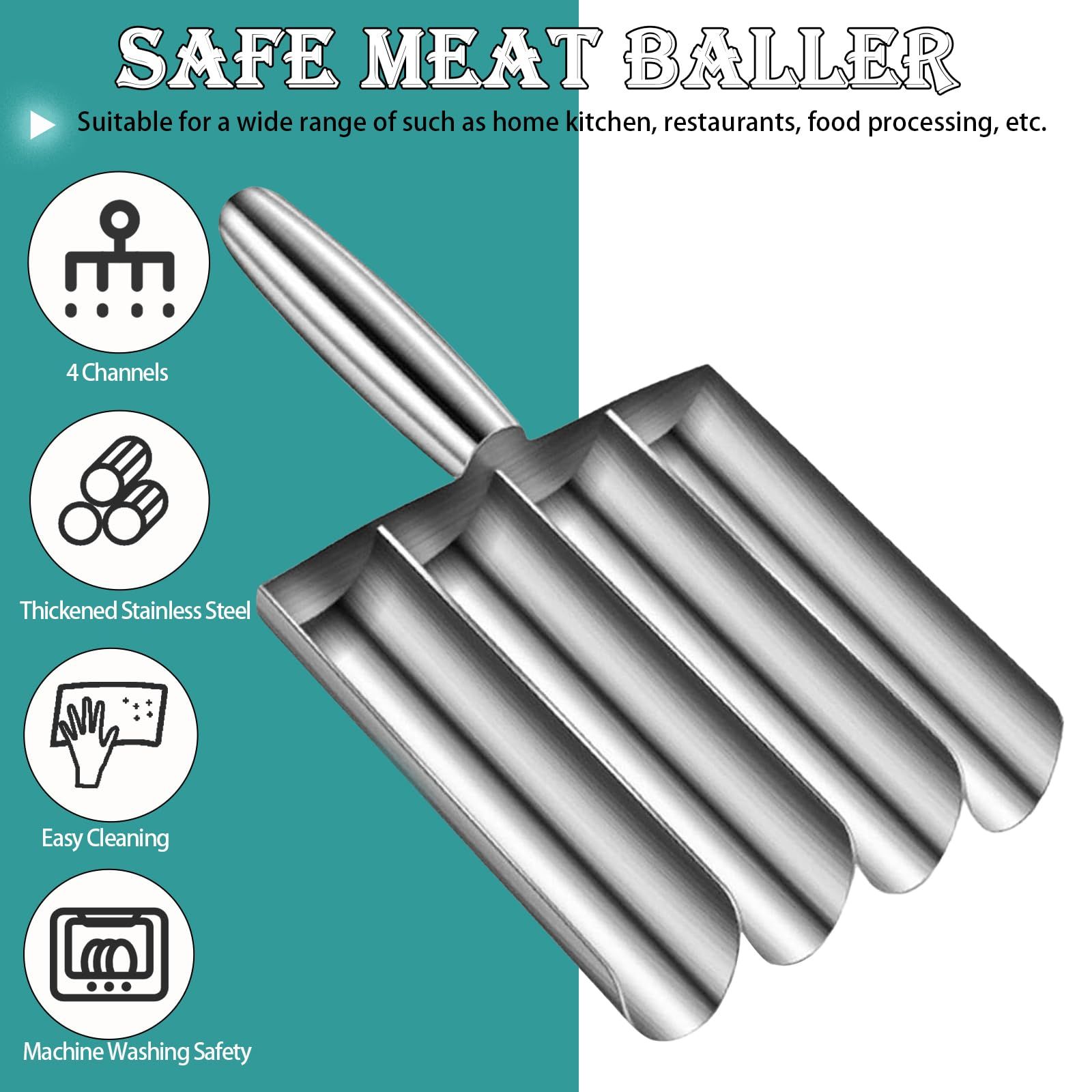 Meatball Maker Tool, 304 Stainless Steel Kitchen Manual Non Stick Meatball view 4