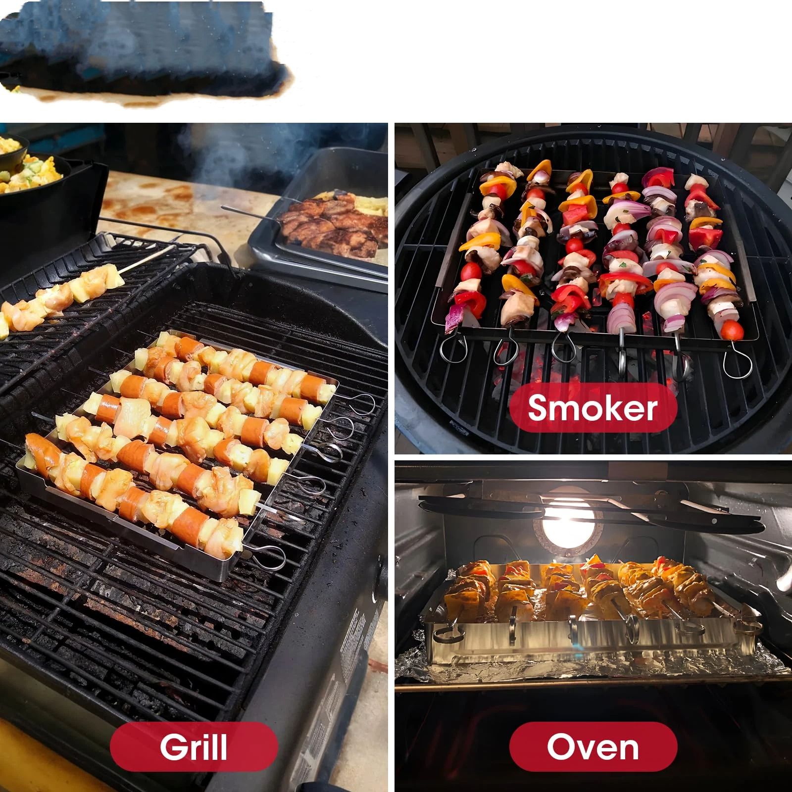 Stainless Steel BBQ Shish Kabob Set view 4