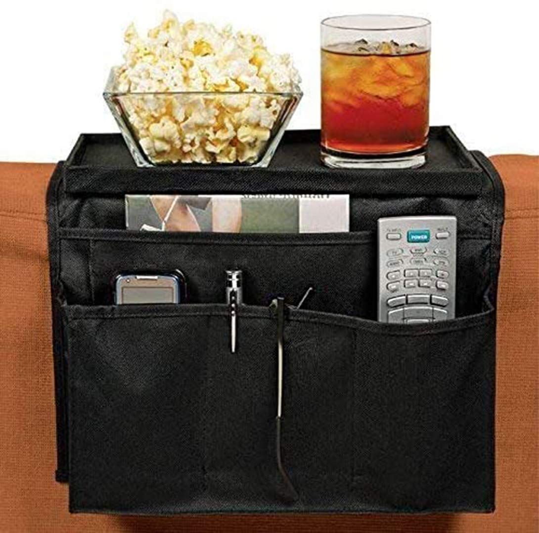 Sofa Armrest Organizer, Couch TV Remote Storage Organizer with Pockets for view 4