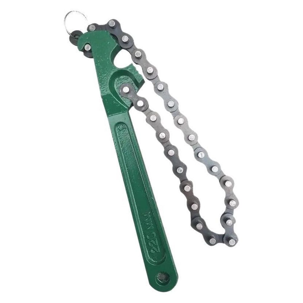 8 Inch Heavy-Duty Ratcheting Chain Wrench Reversible Oil Filter Tool Pipe