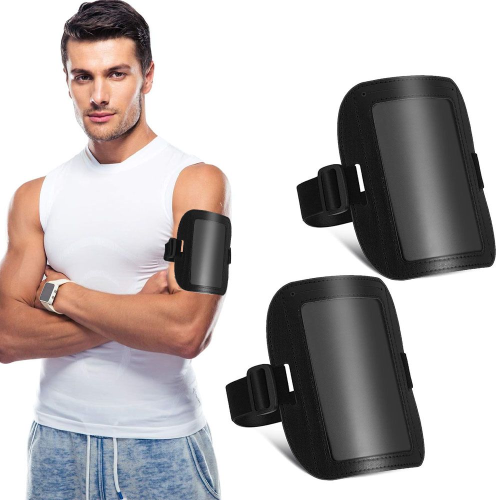 4 Pcs Arm Badge Holder for Men Leather ID Armband Adjustable Badge Holder with view 3