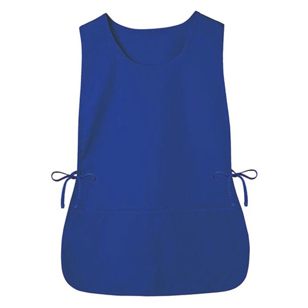 Blue Apron with Pockets, Polyester Work Apron Adjustable Side Ties Smock Hair