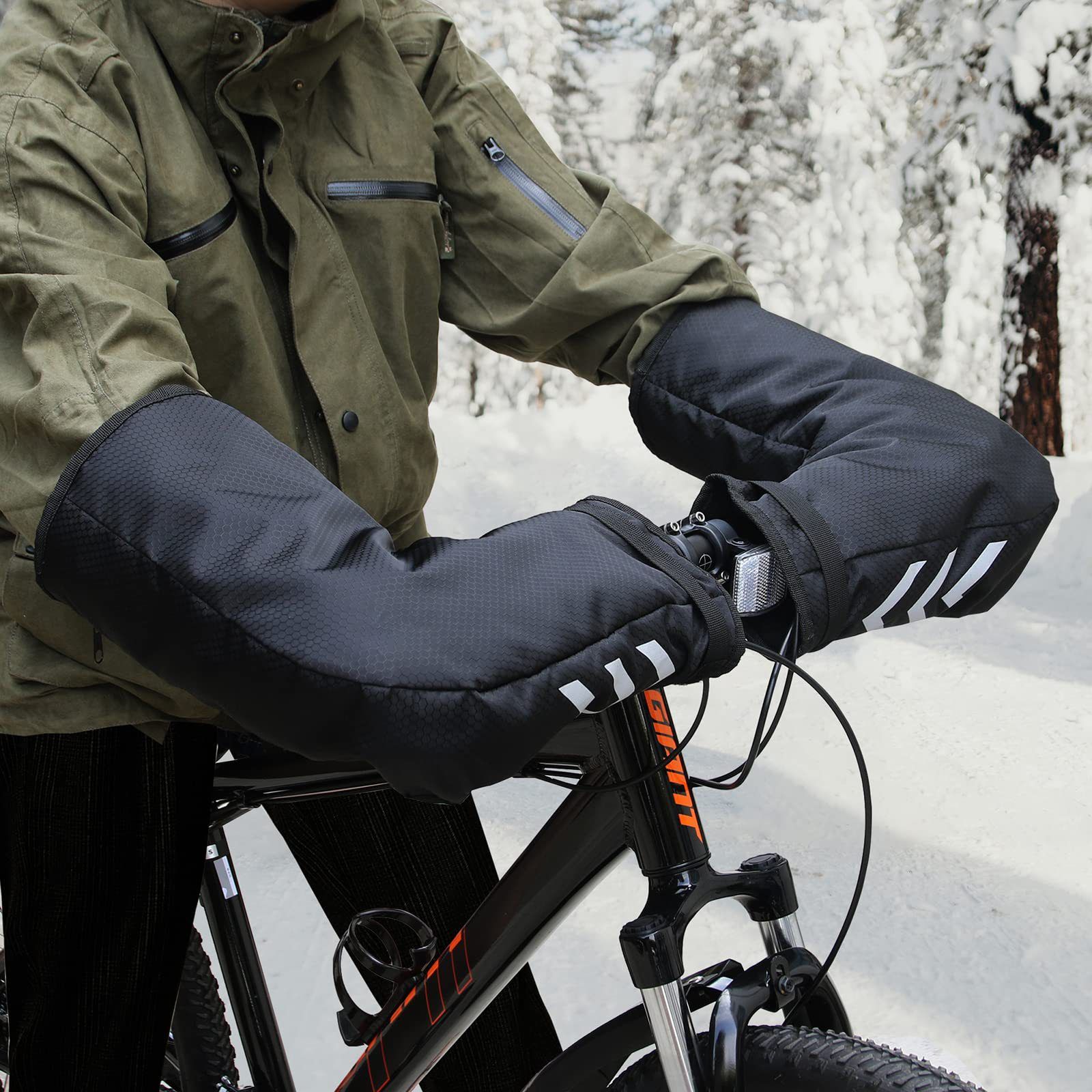 Adult bicycle accessories gloves waterproof bicycle pole warmer extreme cold view 2
