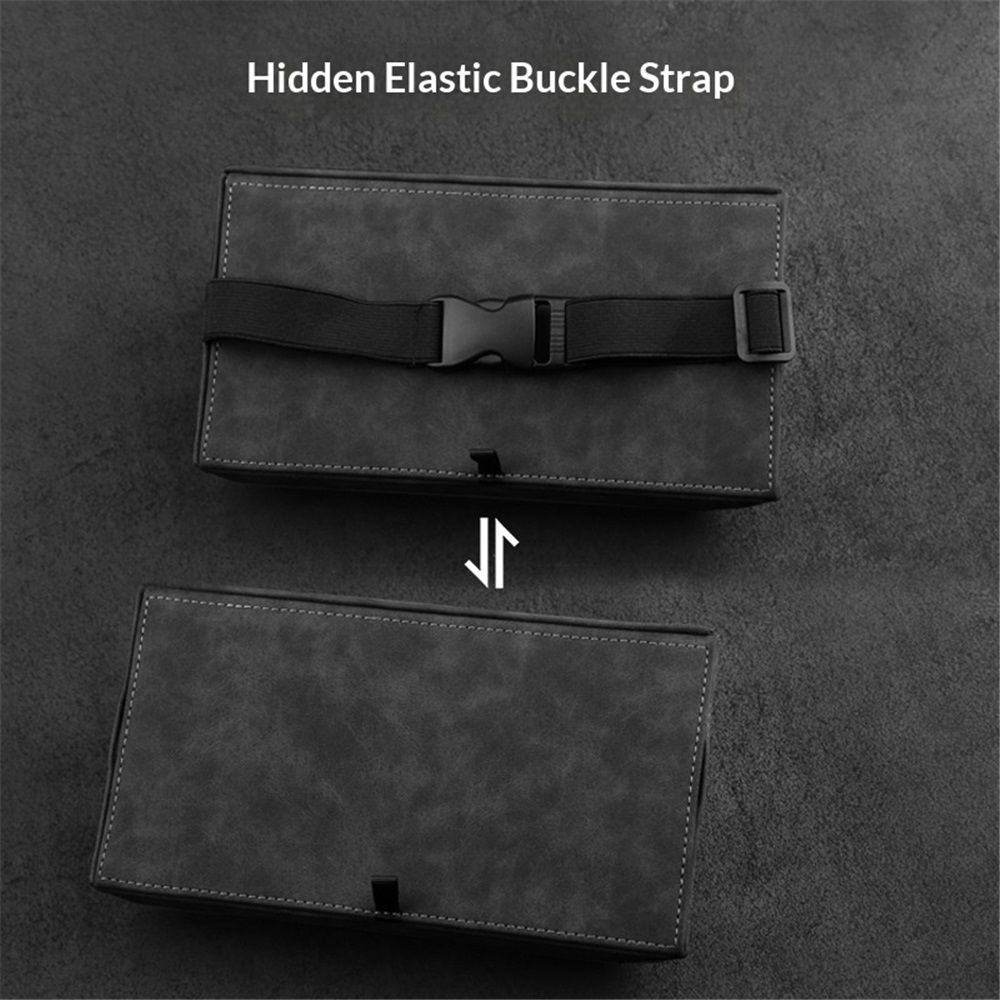 Black-gray Tissue Box suede Cover Rectangular Tissue Holder for Home Car view 2