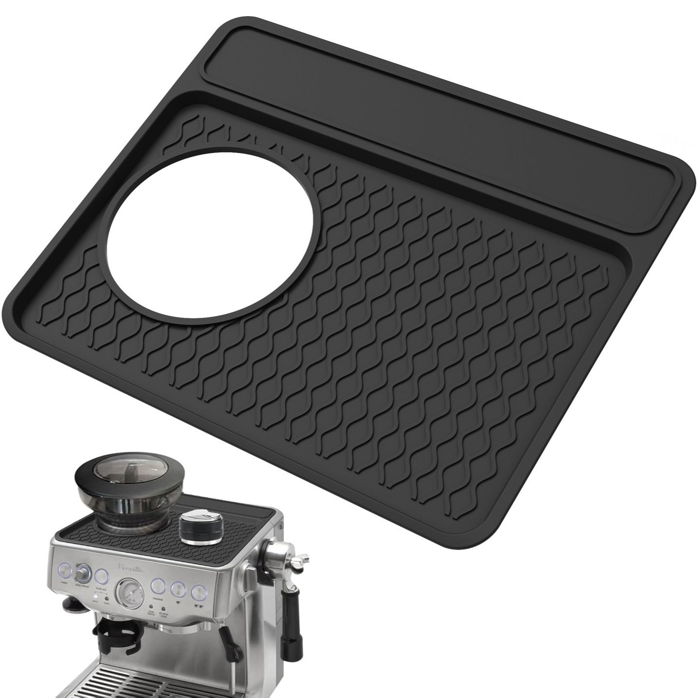 Espresso Tamper Mat, Food Grade Silicone Non-Slip, Waterproof Heat Resistant view 2