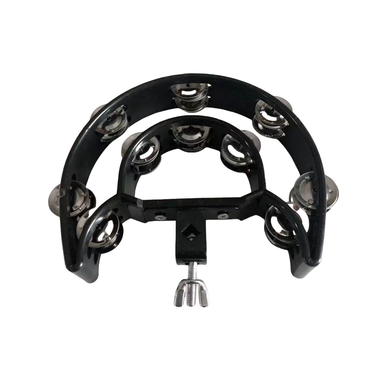 Tambourine Half Moon Mounted Double Row Bells with Mounting Eye Bolt
