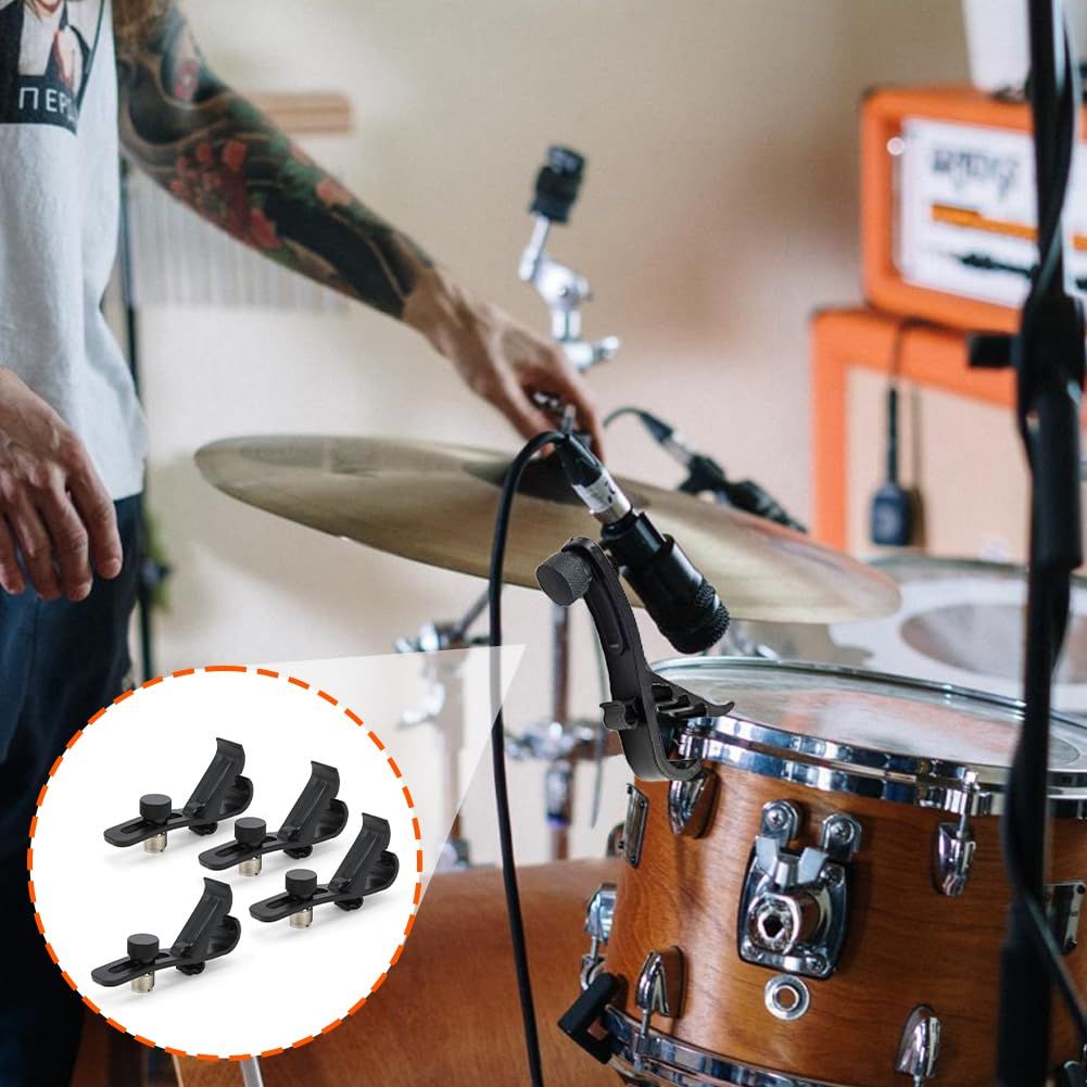 Drum Microphone Clip, 4PCS Shockproof Securing Mic Clips Drums Micro Phone view 4