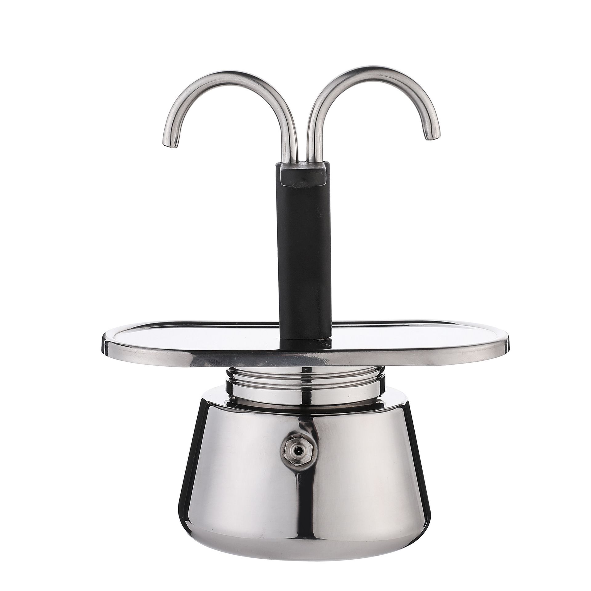 Double Spout 2 Cup Coffee Maker - Stainless Steel Espresso Maker - Italian