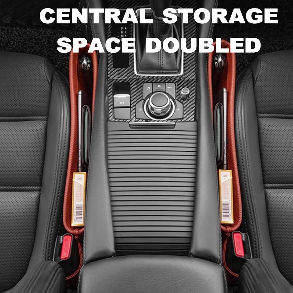 Car Seat Pockets PU Leather Car Console Side Organizer Seat Catcher Holders view 4