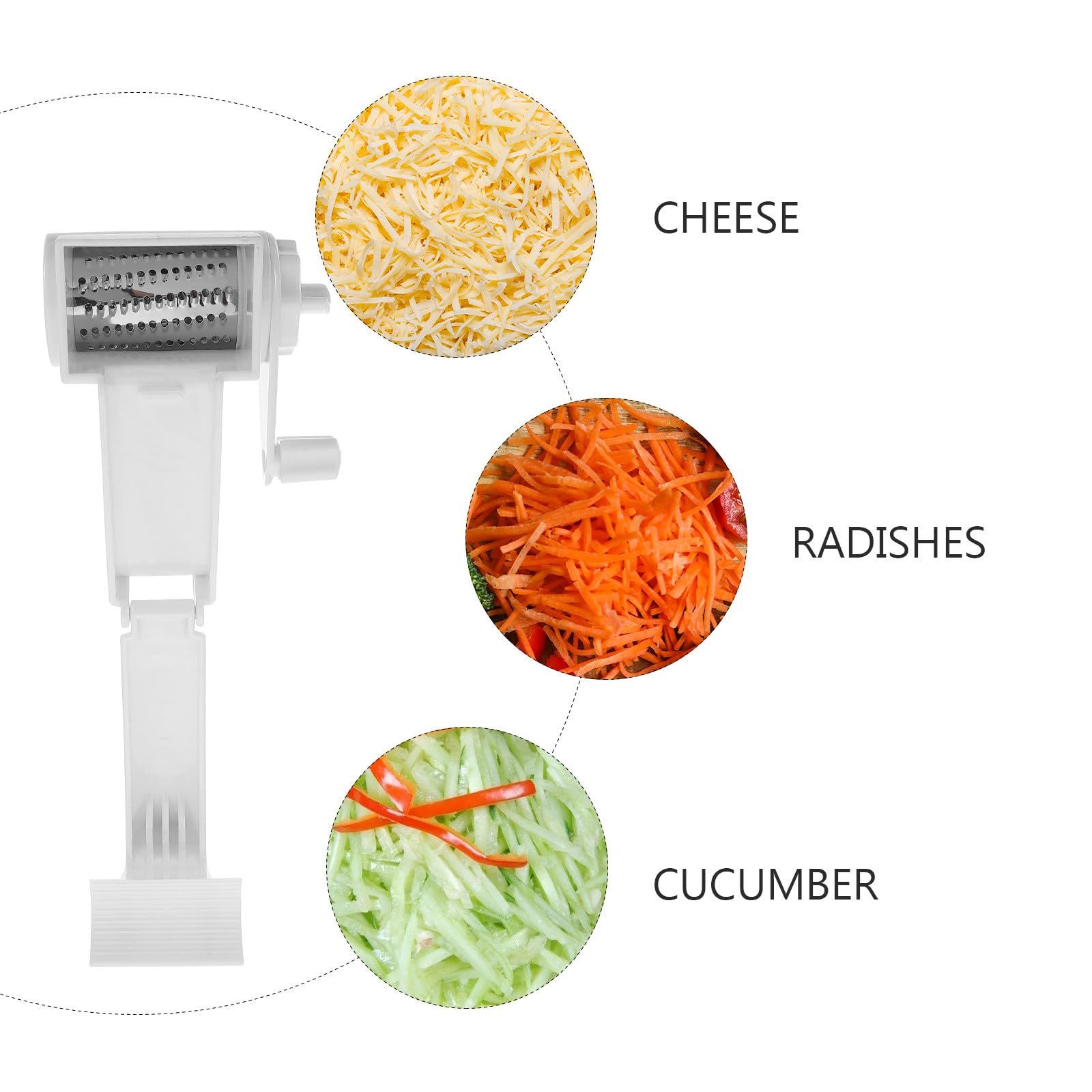 Generic Rotary Cheese Grater Stainless Steel for Hard Cheese view 3