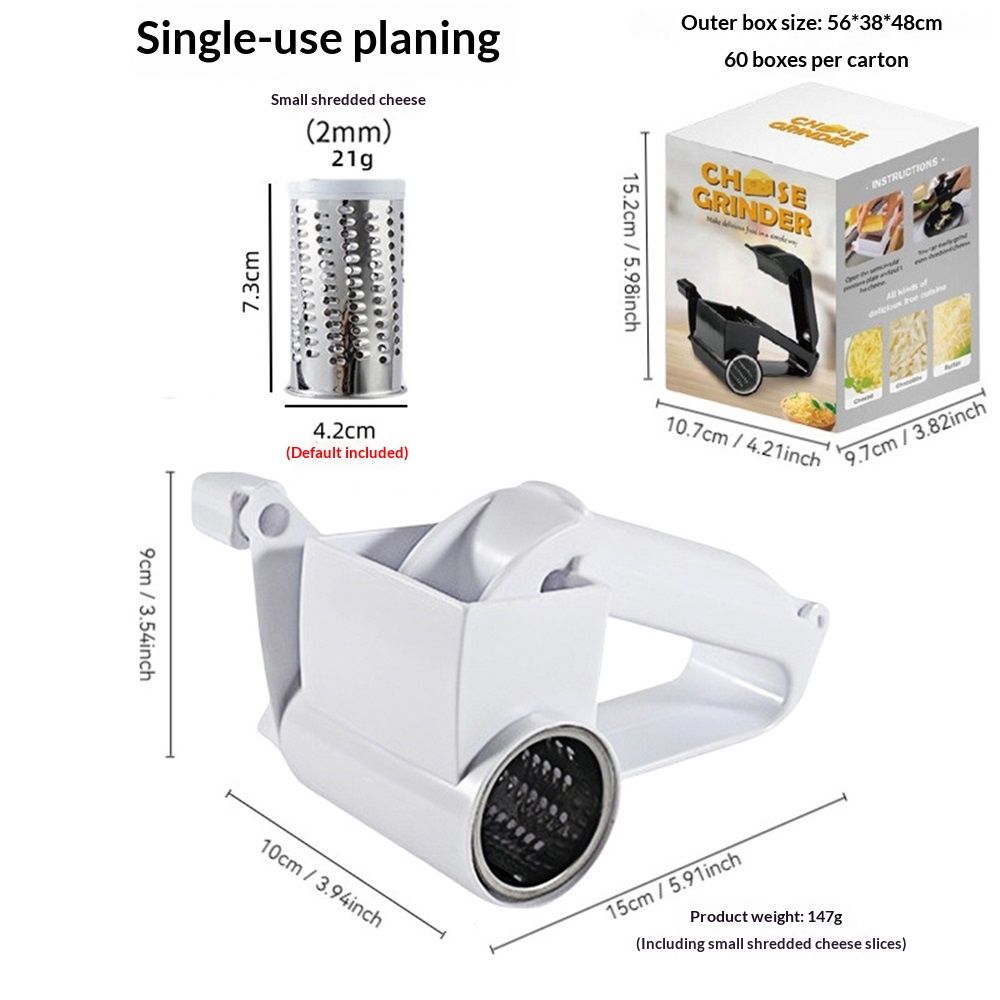 Generic Rotary Cheese Grater Stainless Steel for Hard Cheese view 5