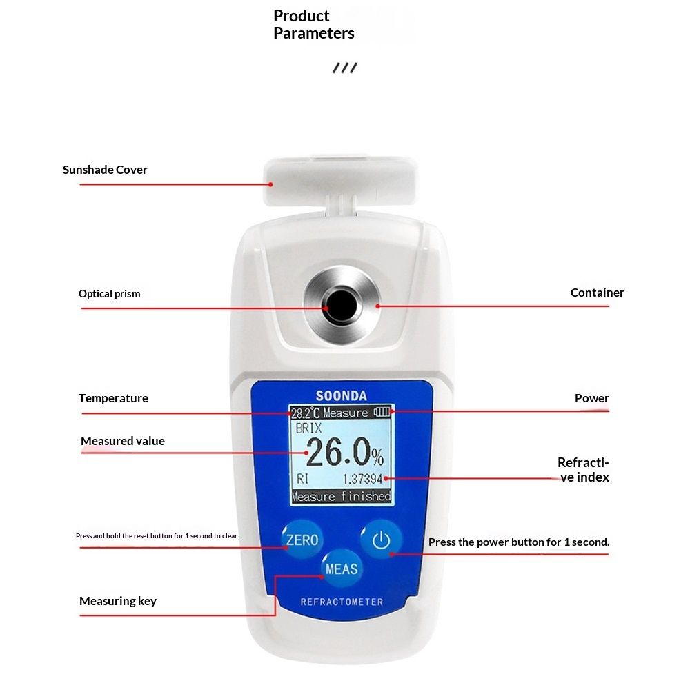 Digital Brix Refractometer brix Meter Refractometer Automatic Temperature view 3
