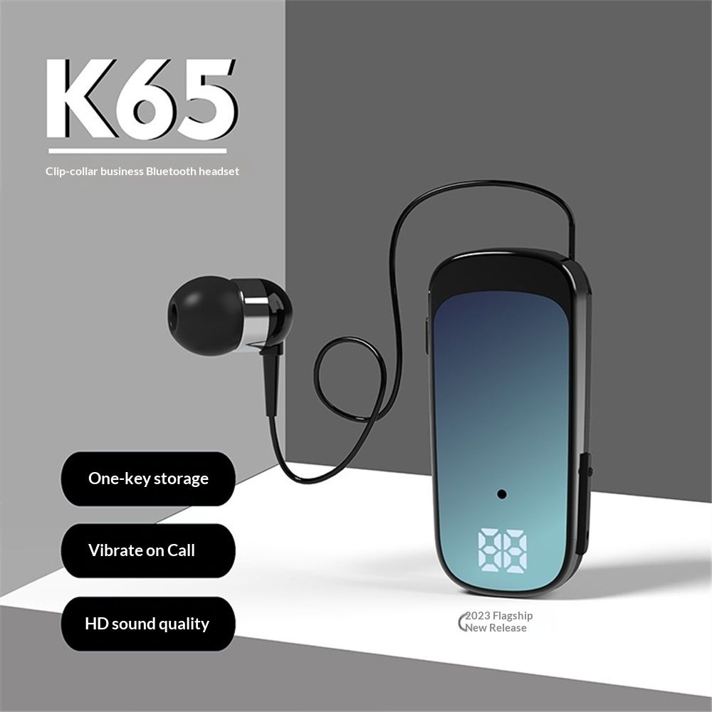 Retractable Wireless Headset Headphone Stereo Earphone V5.2 Noise Cancelling view 2