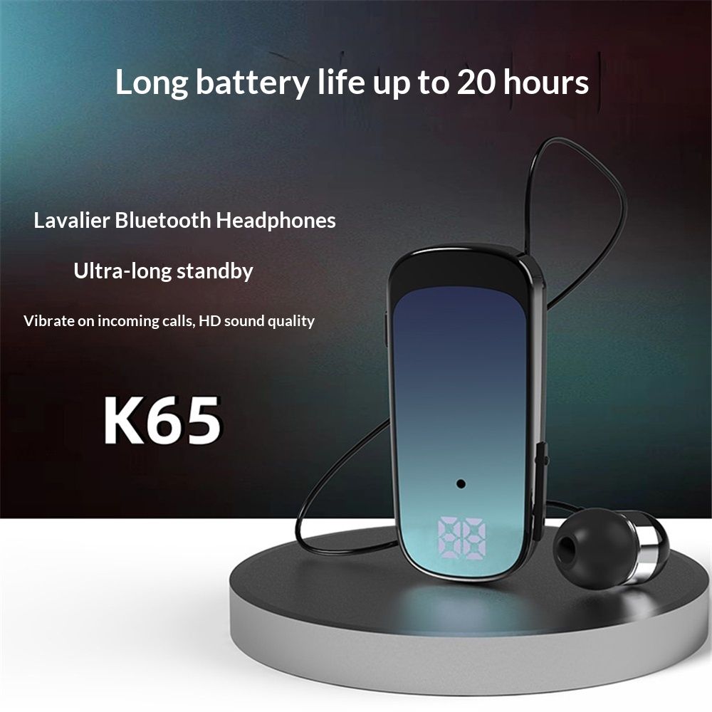 Retractable Wireless Headset Headphone Stereo Earphone V5.2 Noise Cancelling view 4