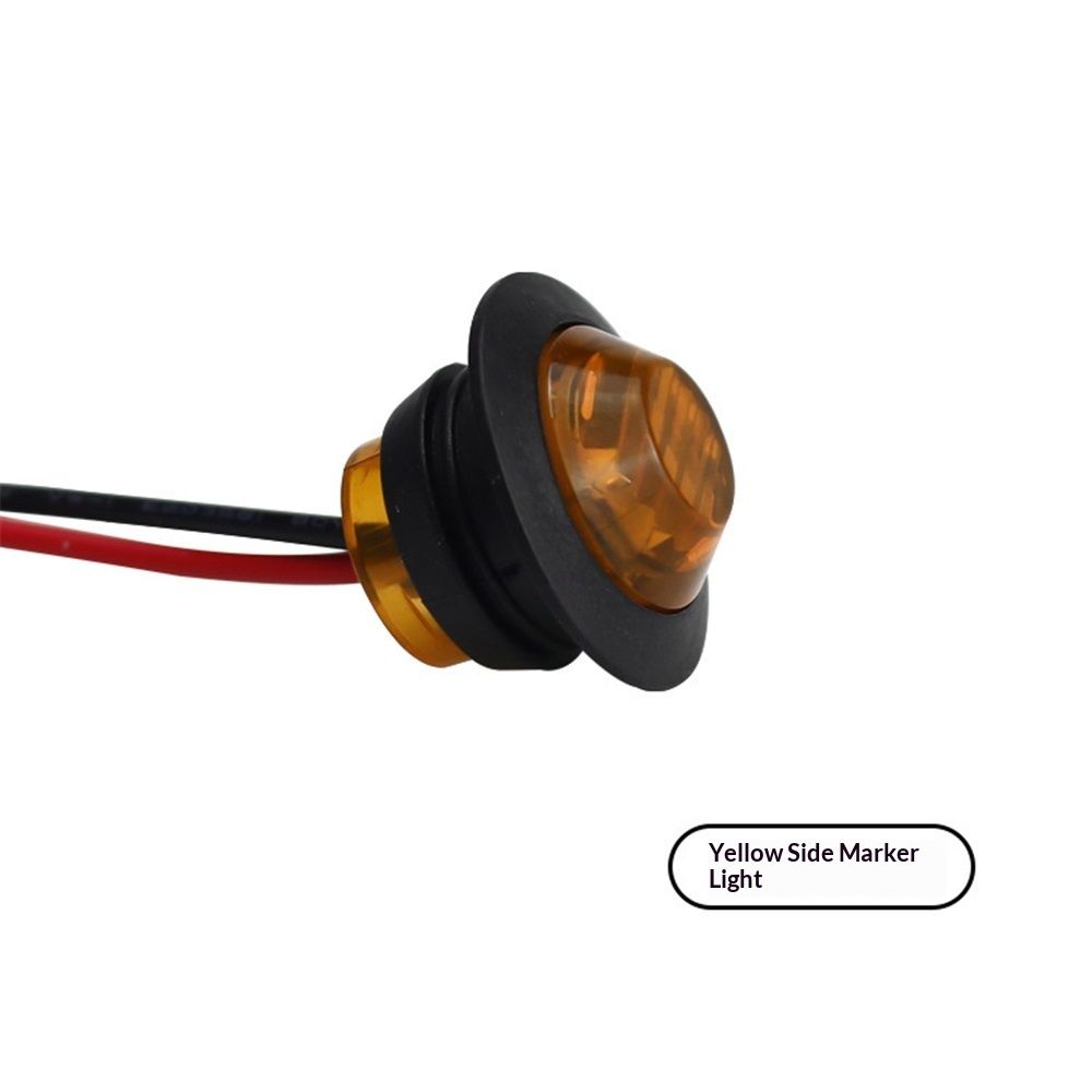 (Pack of 50 ）Mini Round Amber LED Side Marker Turn Signal Light Clearance Lamp view 2