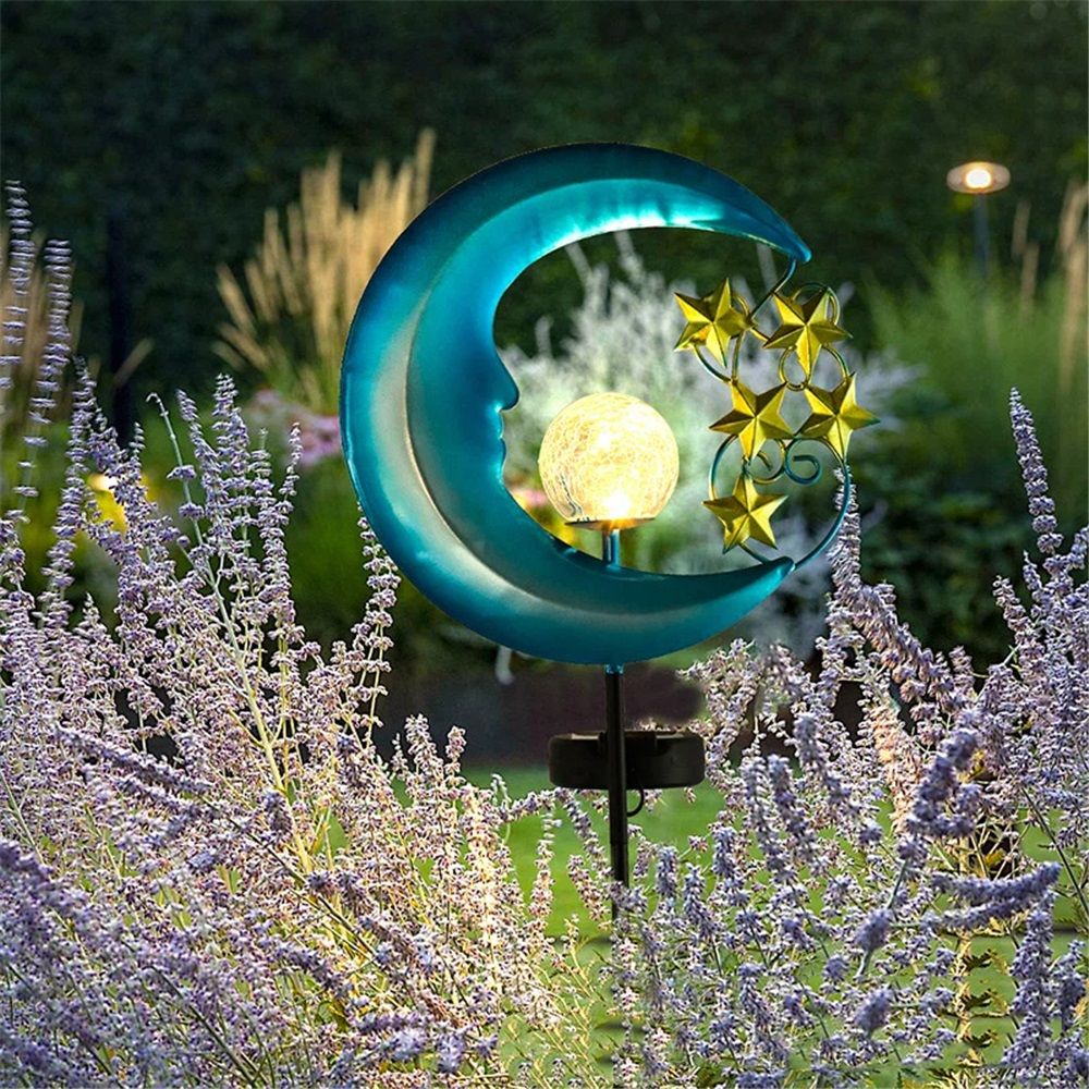 Stars Moon Solar Lights Outdoor - Solar Powered Garden Lights Decorative view 3
