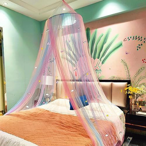 Rainbow bed cover, stars shining in the darkness, suitable for decorating view 4