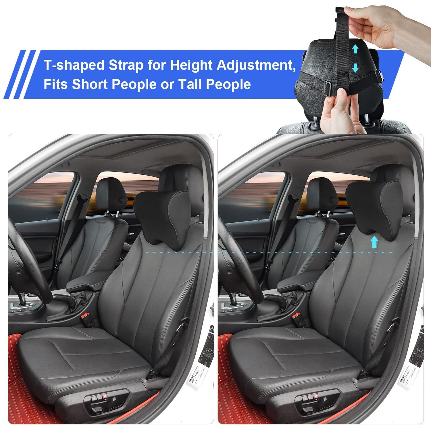 Car Seat Neck Pillow Memory Foam Headrest Cushion for Driver Head Cervical view 3