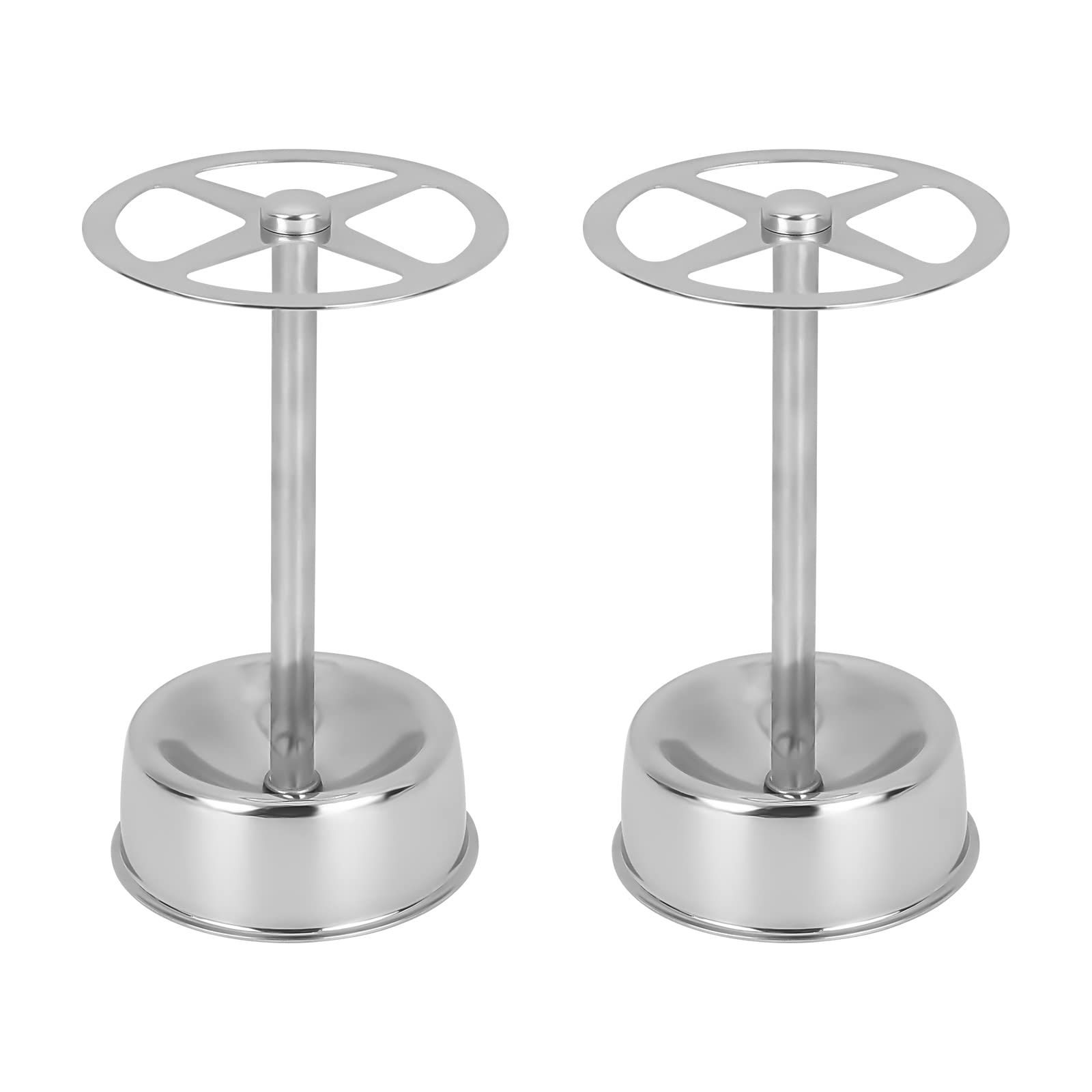 2pcs Stainless Steel Toothbrush Holder Stand with 4 Slots Multi-Purpose Metal