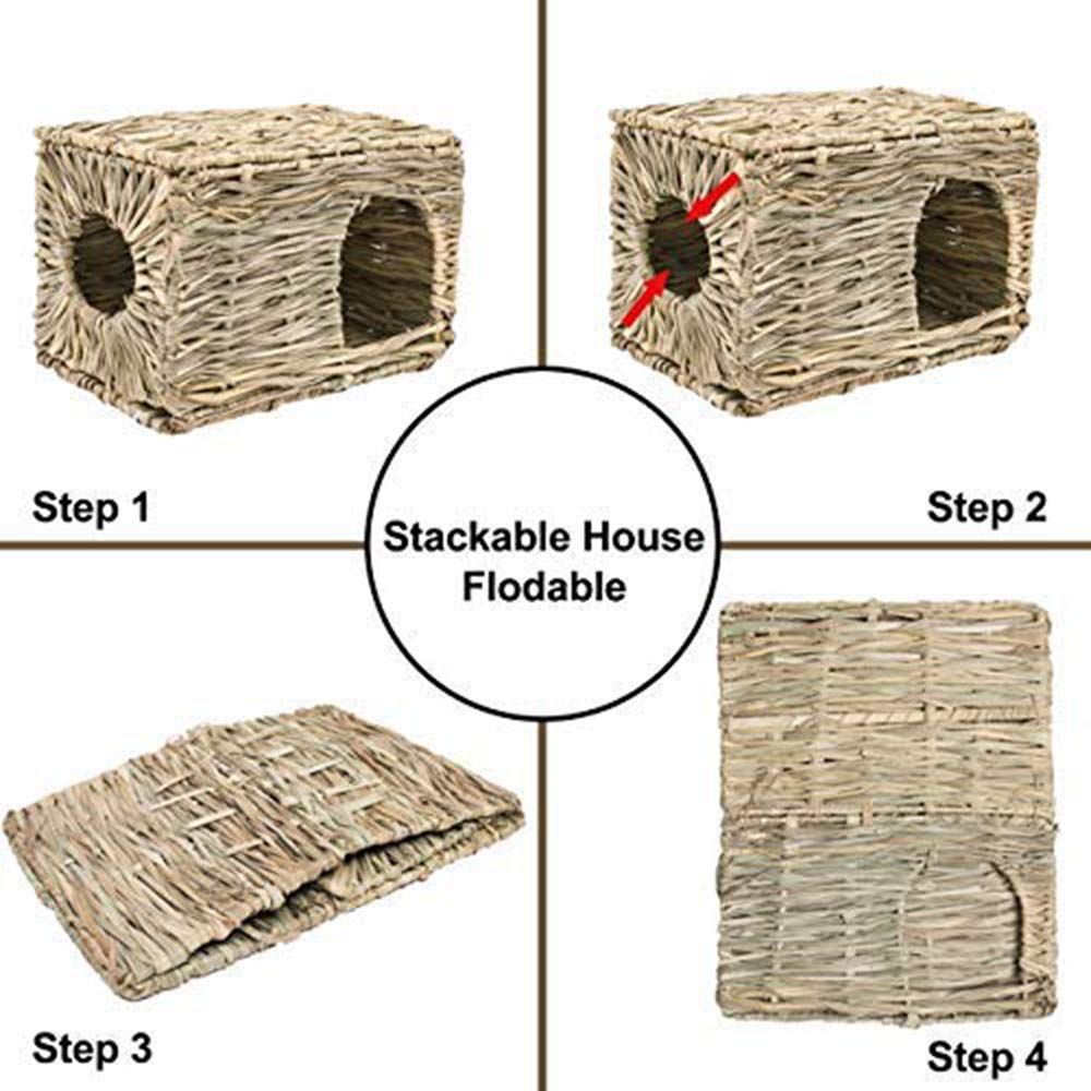 Rabbit Grass House - Natural Hand Woven Seagrass Play Hay Bed view 4