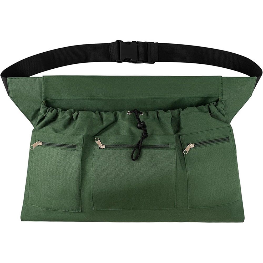 Gardening Apron, Garden Aprons with Pockets & Drawstring Bag, Fruit Storage