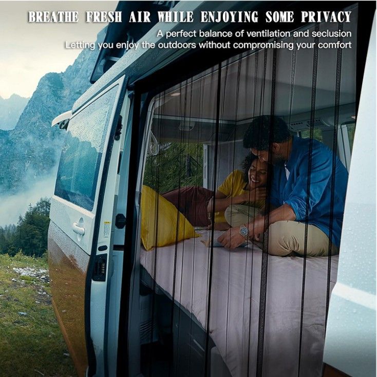 Van Bug Screen Magnetic Sliding Door Van Screen Mesh Curtains Easy to Install view 2
