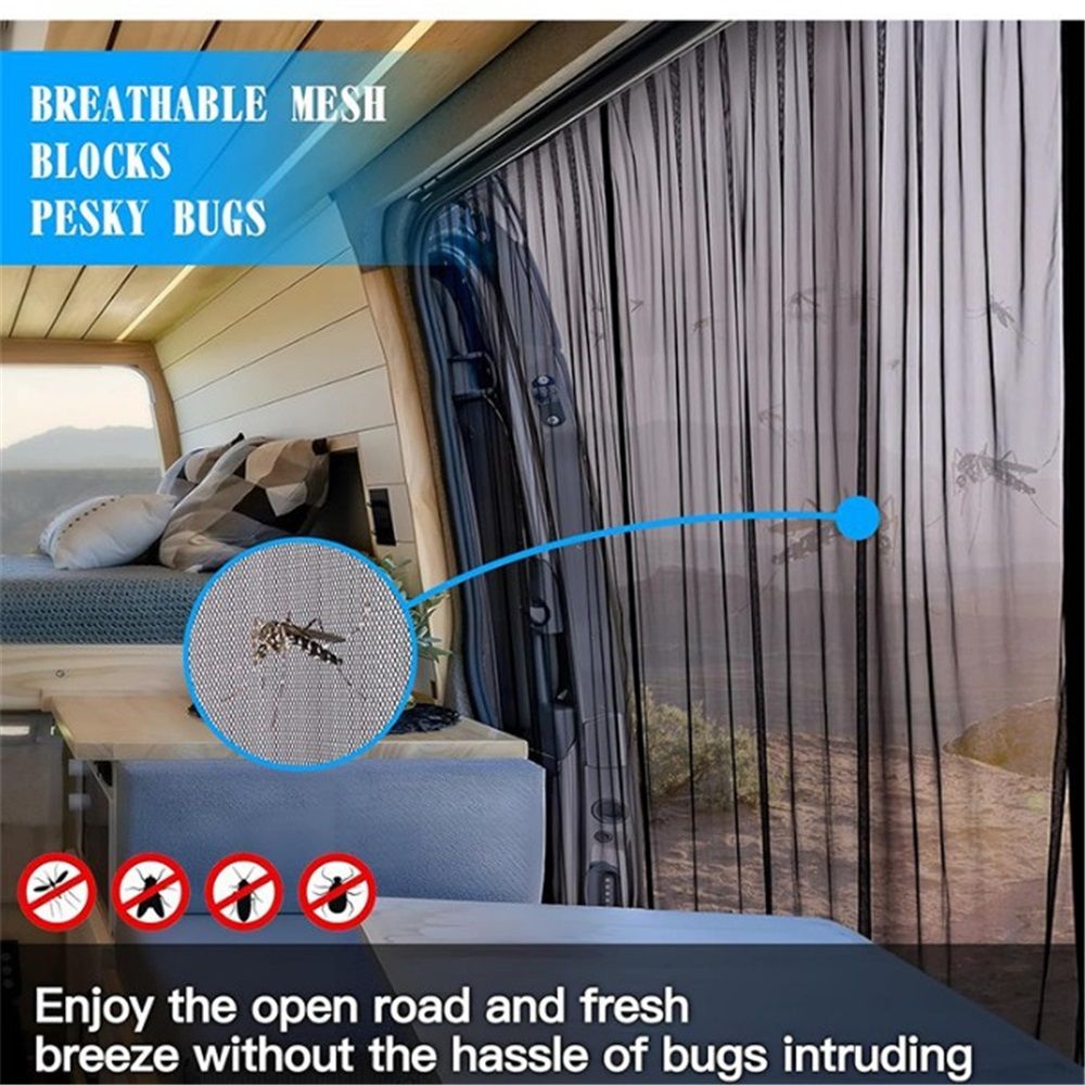 Van Bug Screen Magnetic Sliding Door Van Screen Mesh Curtains Easy to Install view 3