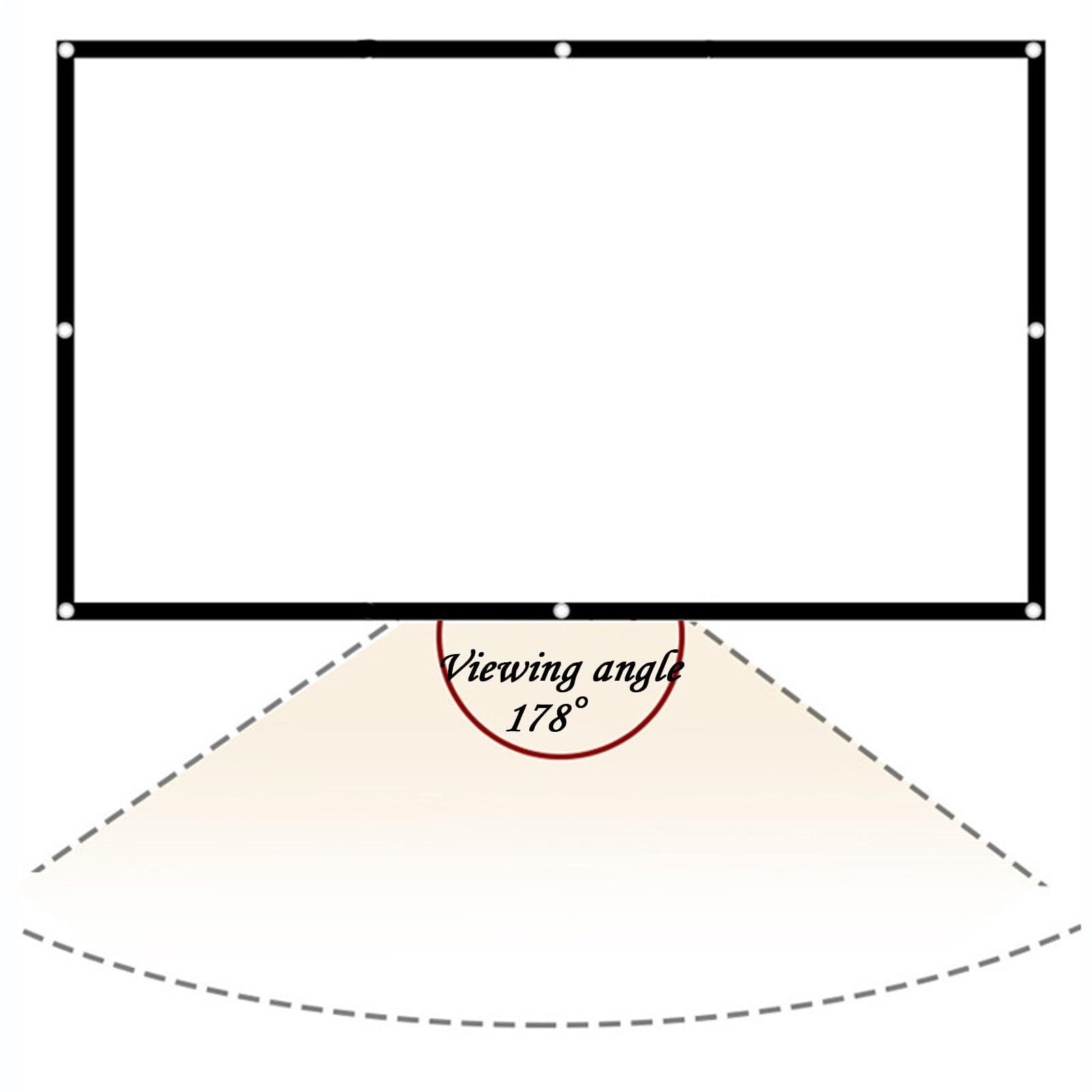 100 inch 16:9 Thicken Portable Non Crease Foldable Projection Screen view 5